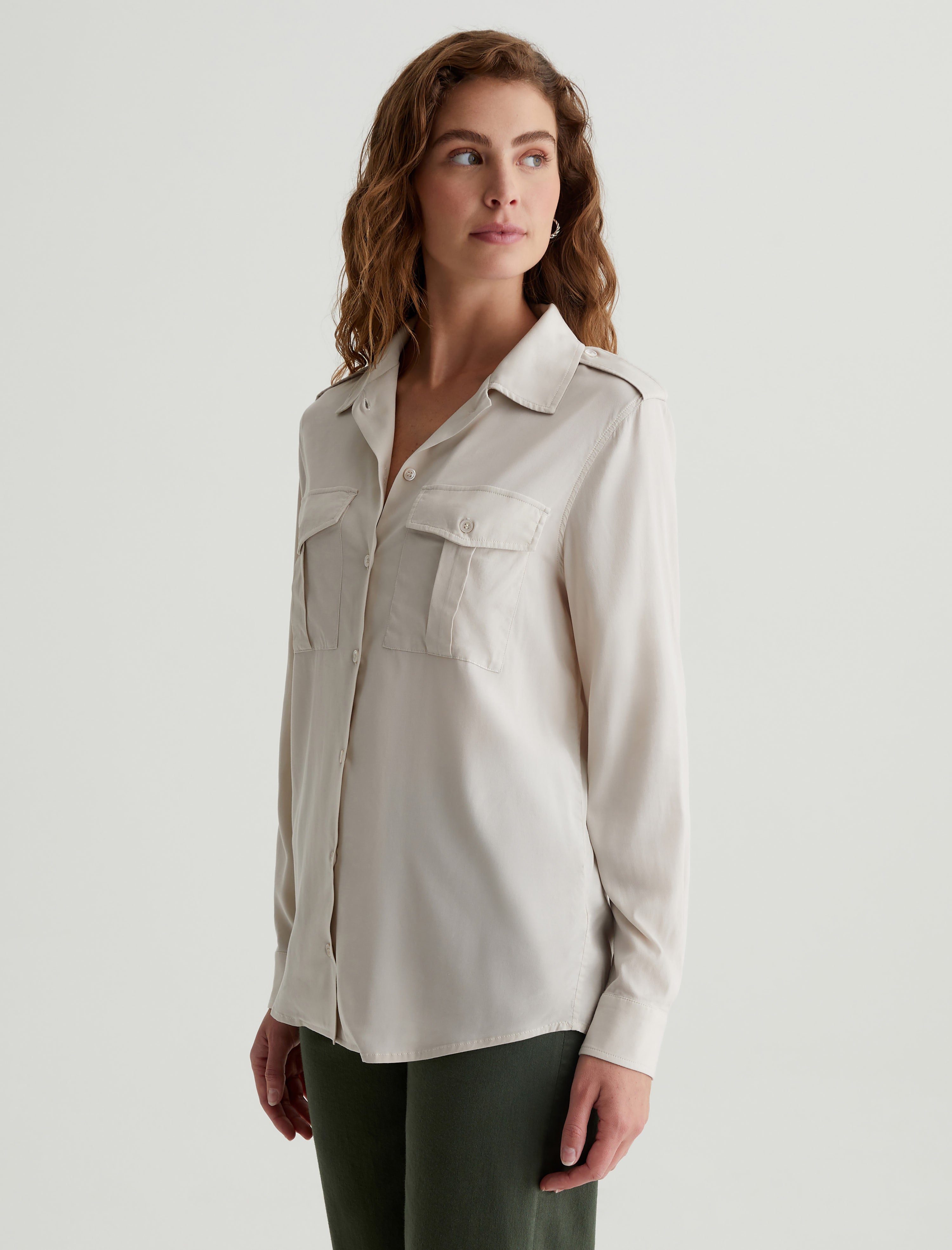 Cybil Shirt Pumice Military Shirt Women Top Photo 6