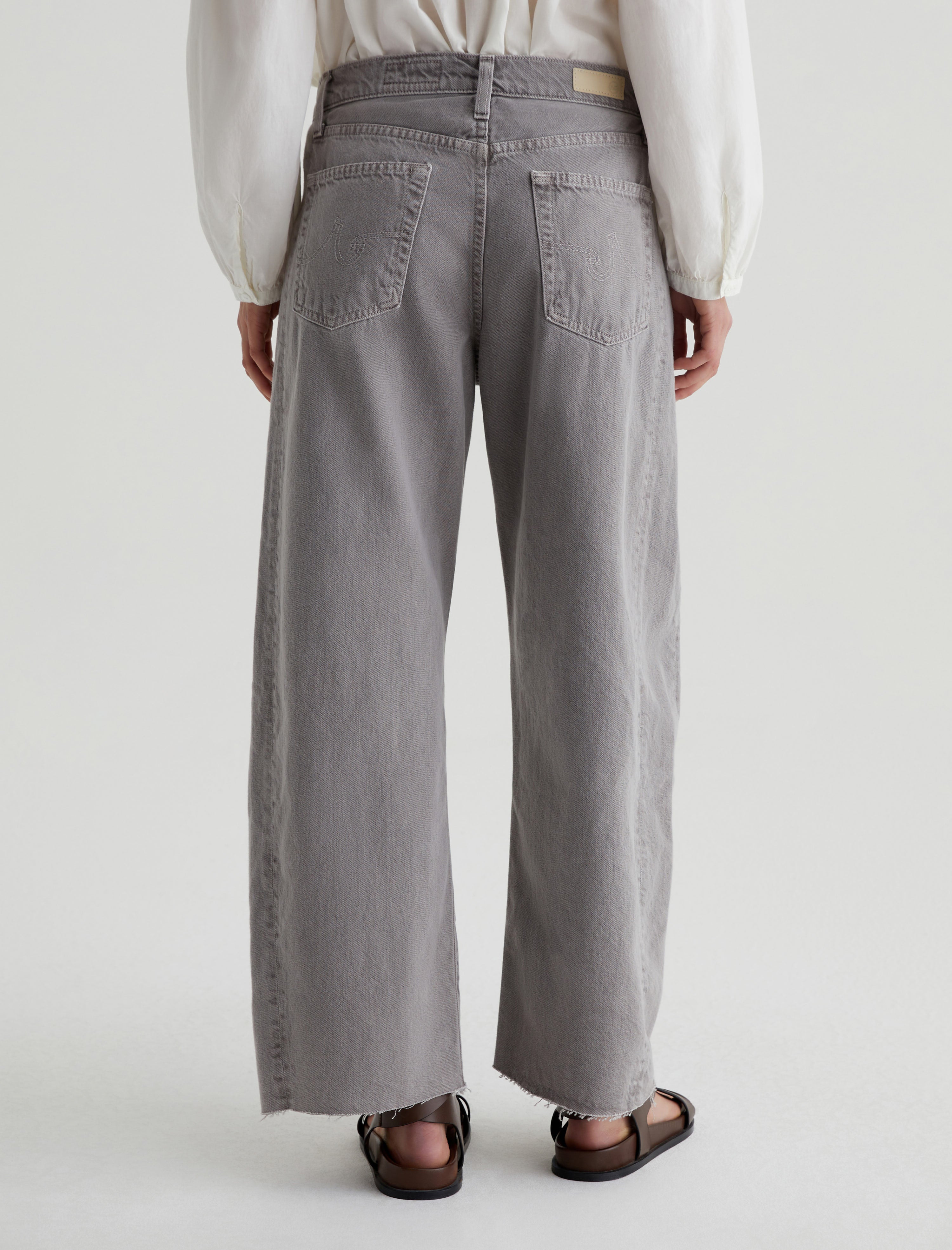 Hattie Crop Sulfur Pebble Grey High-Rise Barrel Women Bottom Photo 7