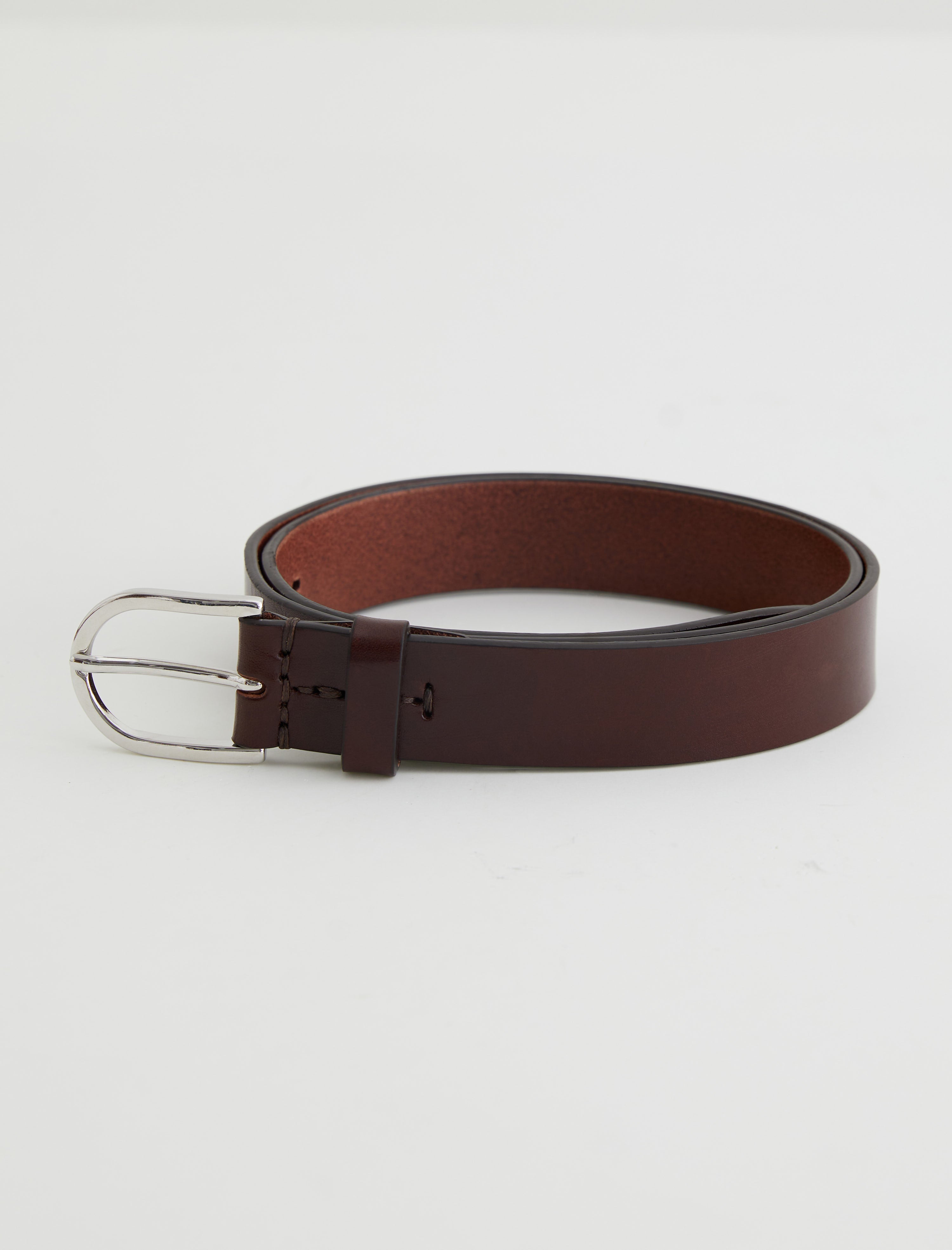 Siena Belt Brown/Silver Classic Italian Leather Belt Women Accessory Photo 4