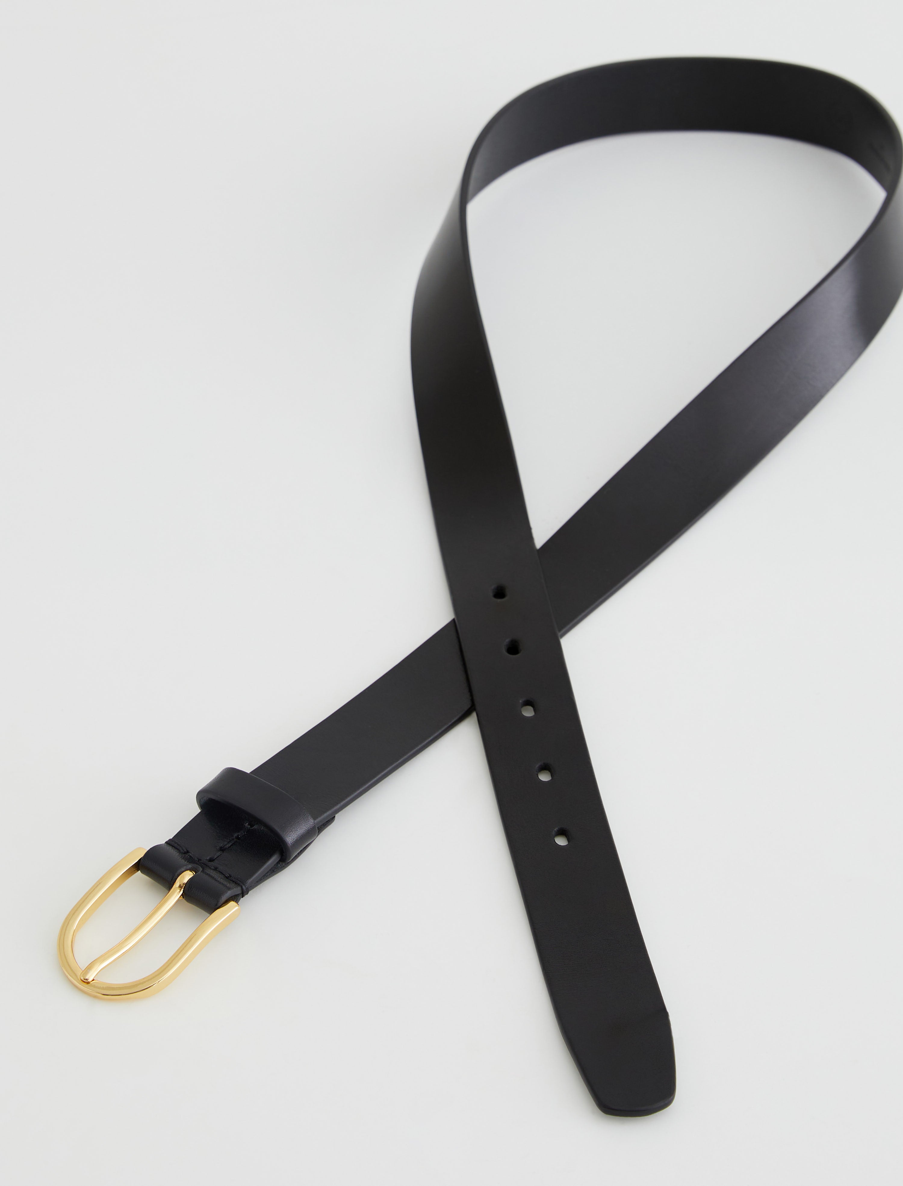 Siena Belt Super Black/Gold Classic Italian Leather Belt Women Accessory Photo 1