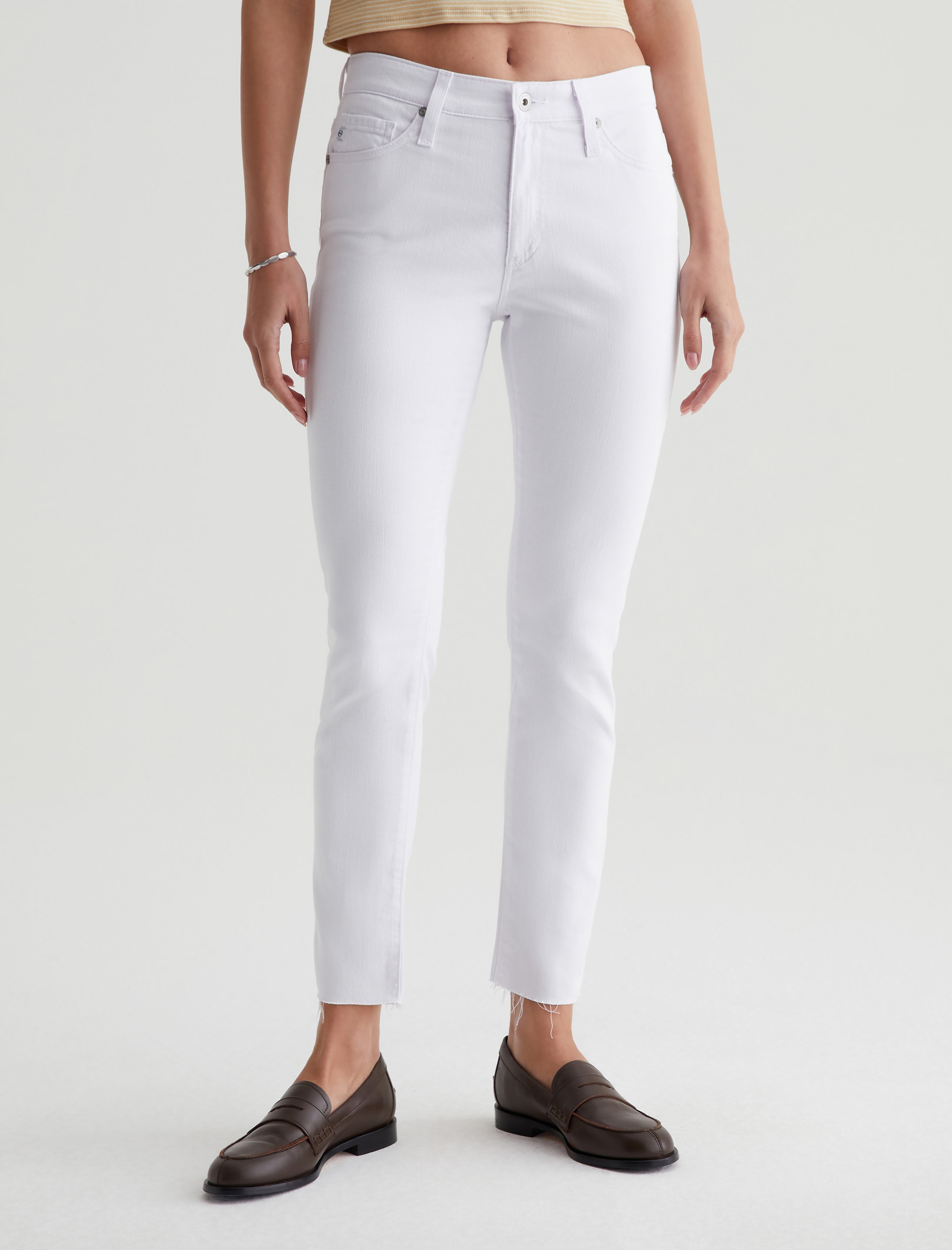 Farrah Ankle White High-Rise Skinny Womens Bottom  Photo 2