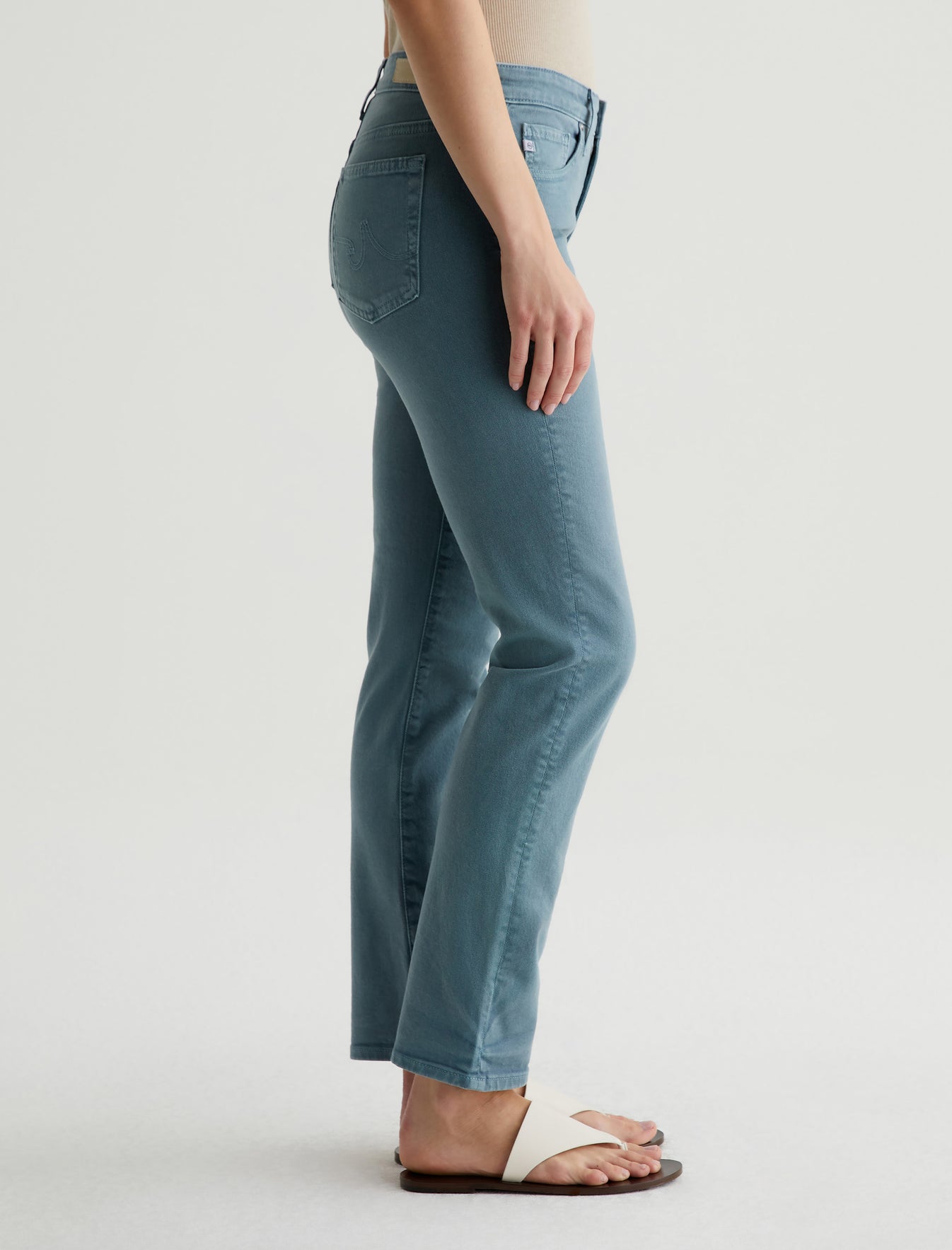 Mari Sulfur Blue Tranquil High-Rise Slim Straight Leg AG Cloud Soft Denim™ Women Bottom Photo 4