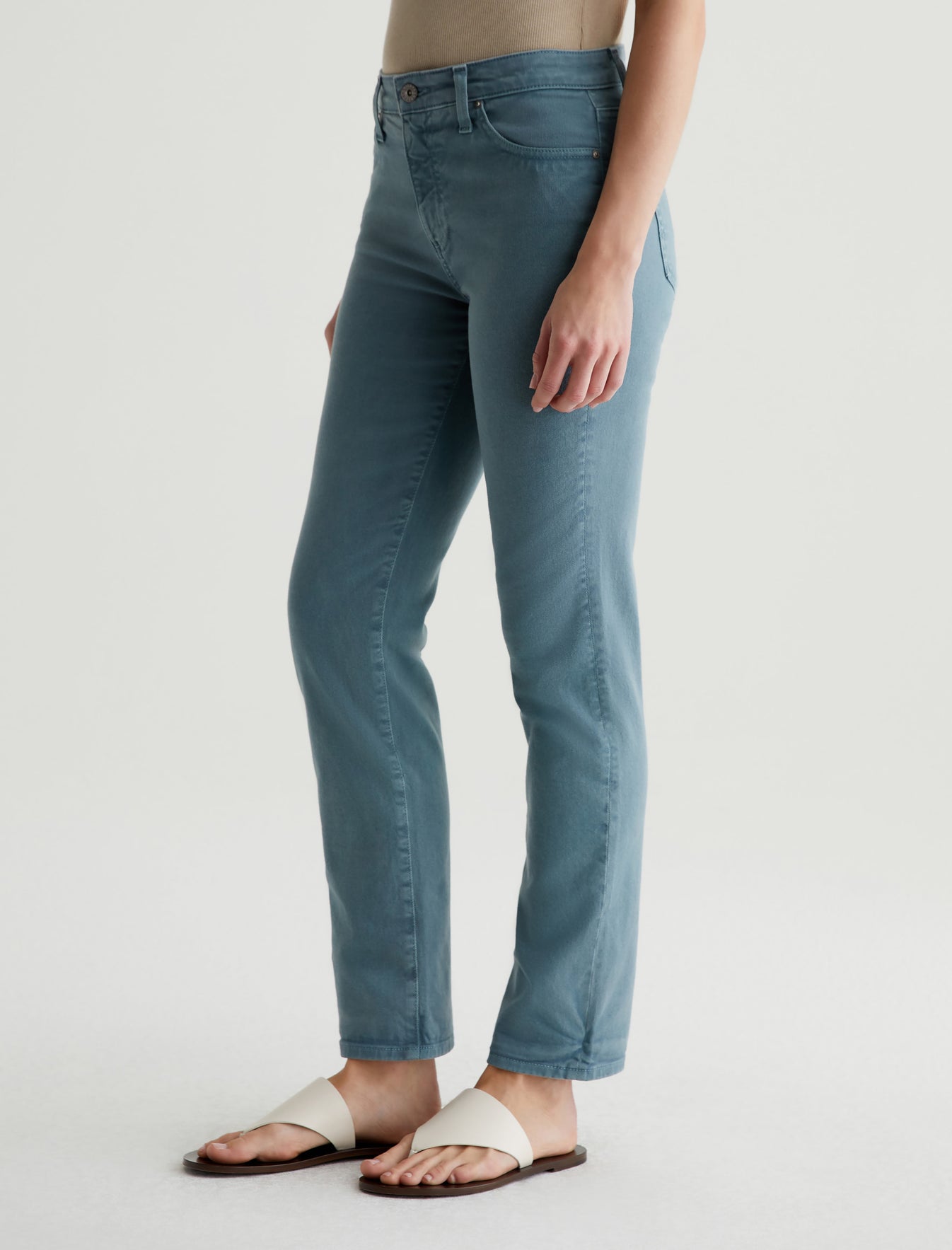 Mari Sulfur Blue Tranquil High-Rise Slim Straight Leg AG Cloud Soft Denim™ Women Bottom Photo 5