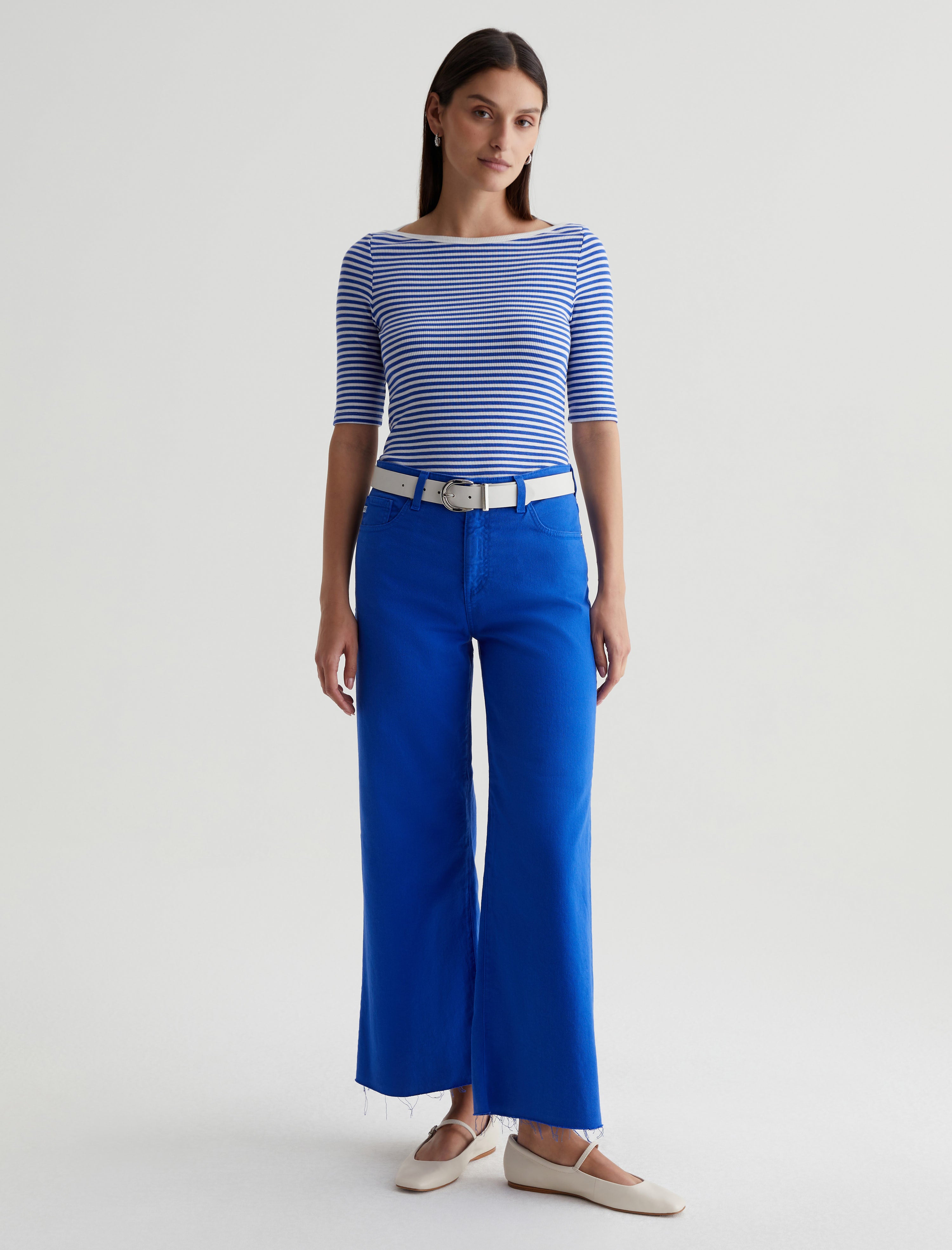 Women Saige Wide Leg Crop Electric Blue Photo 1