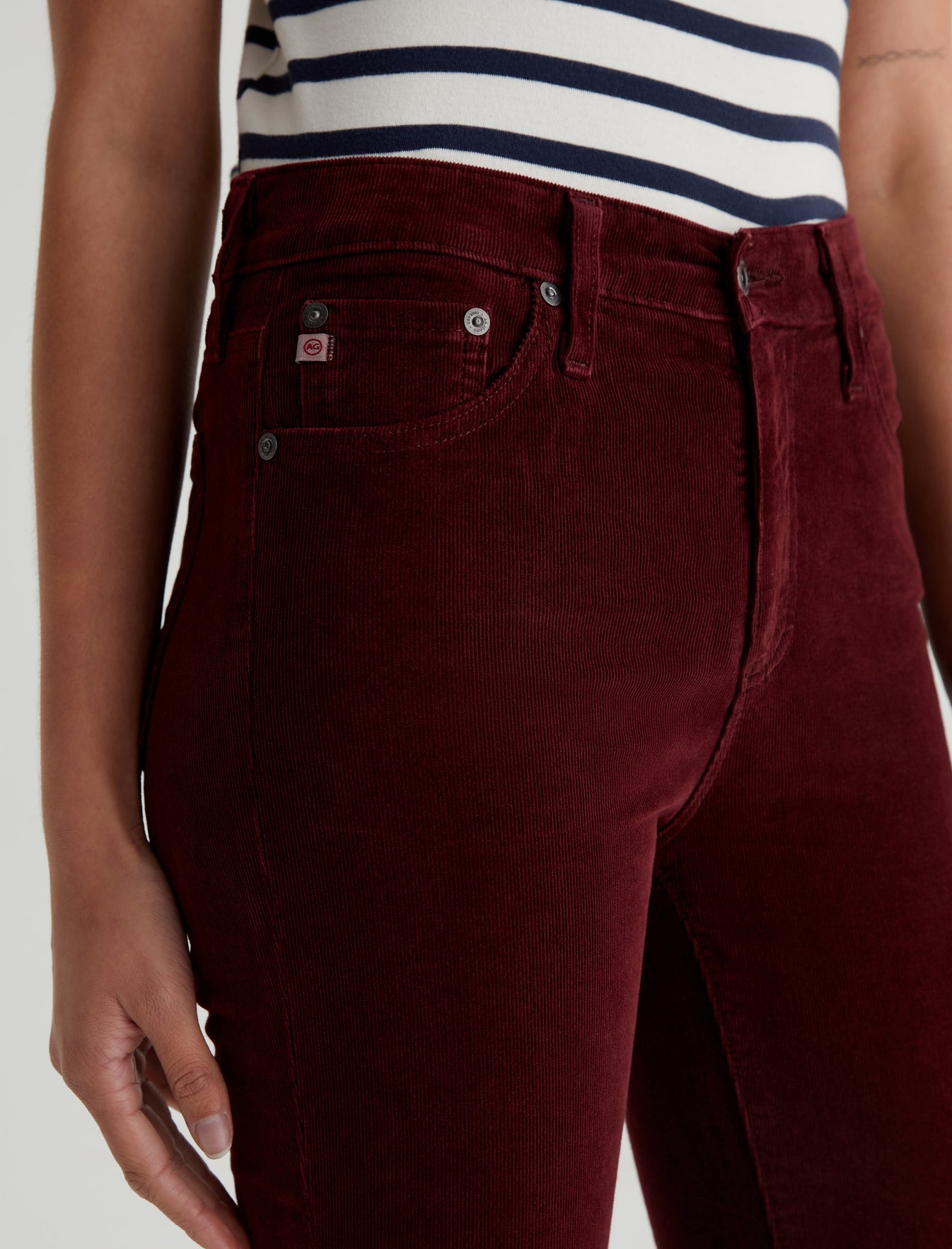 Womens Mari 1 Year Hi-White Dark Plum at AG Jeans Official Store