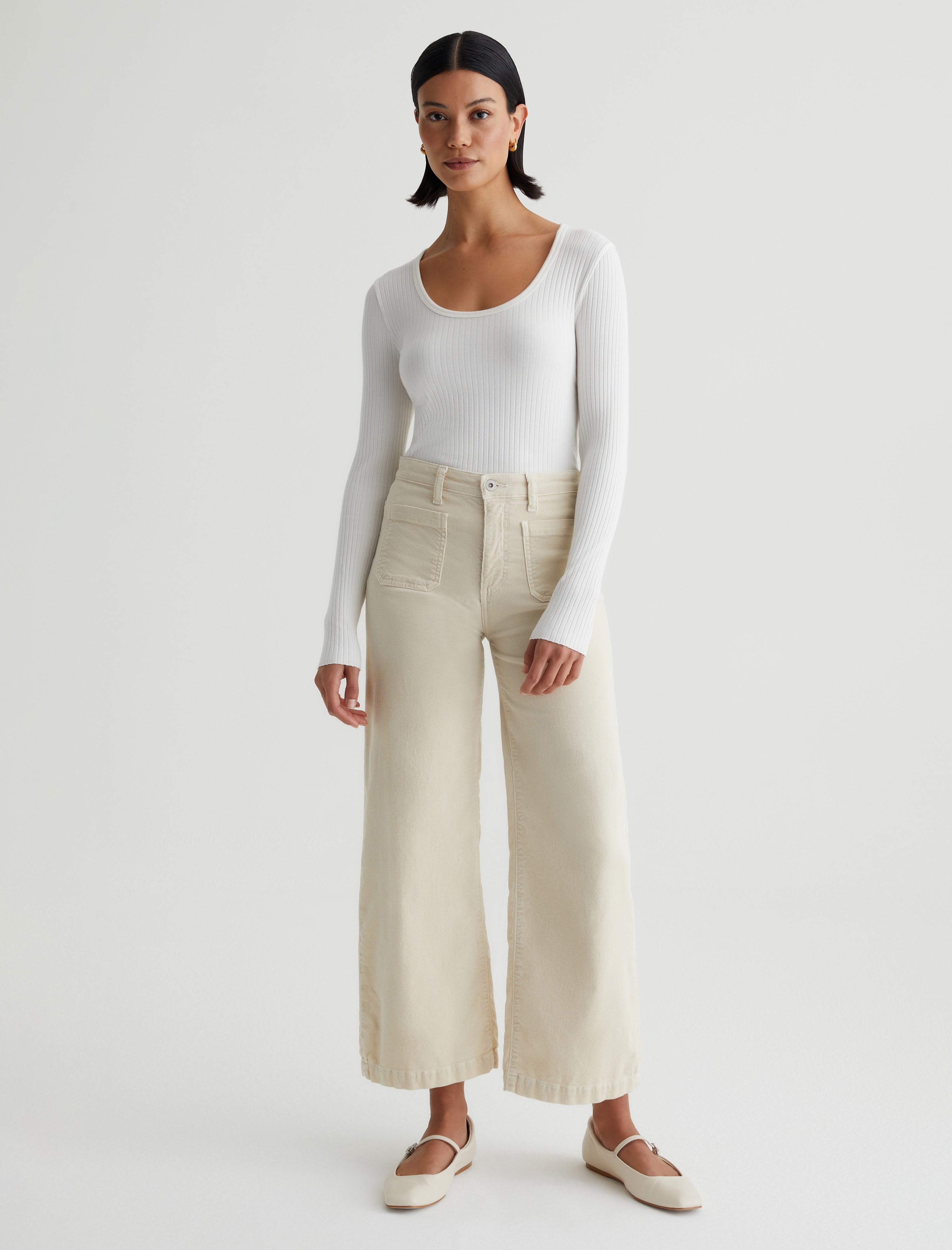 Women Saige Wide Leg Crop Sulfur Smooth Slate at AG Jeans Official