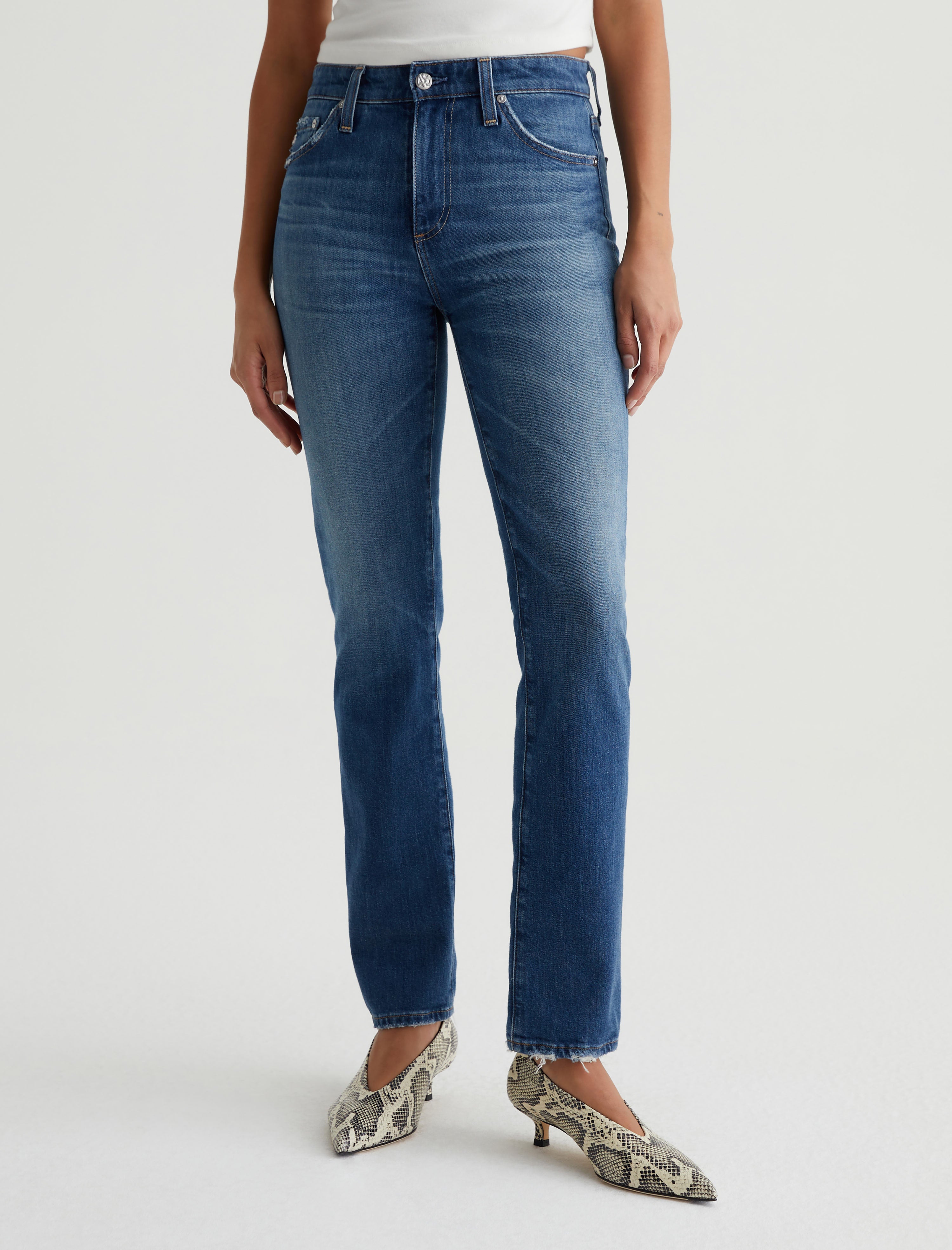 Roxy Wide Leg High Waist Denim Jeans - Mid Blue - MESHKI U.S