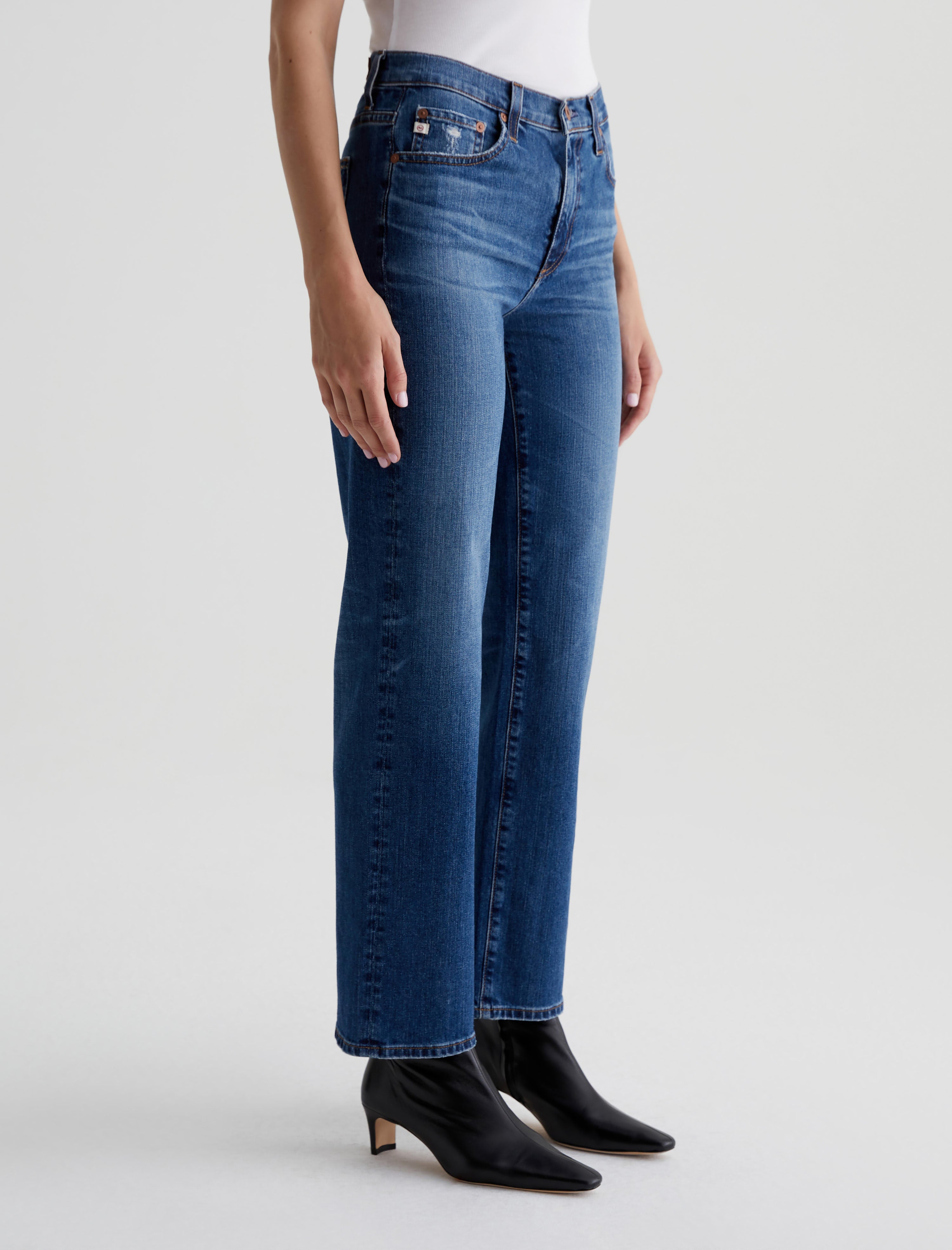 Brinley 15 Years Prague AG-ed™ Mid-Rise Straight Denim Women Bottom Photo 4