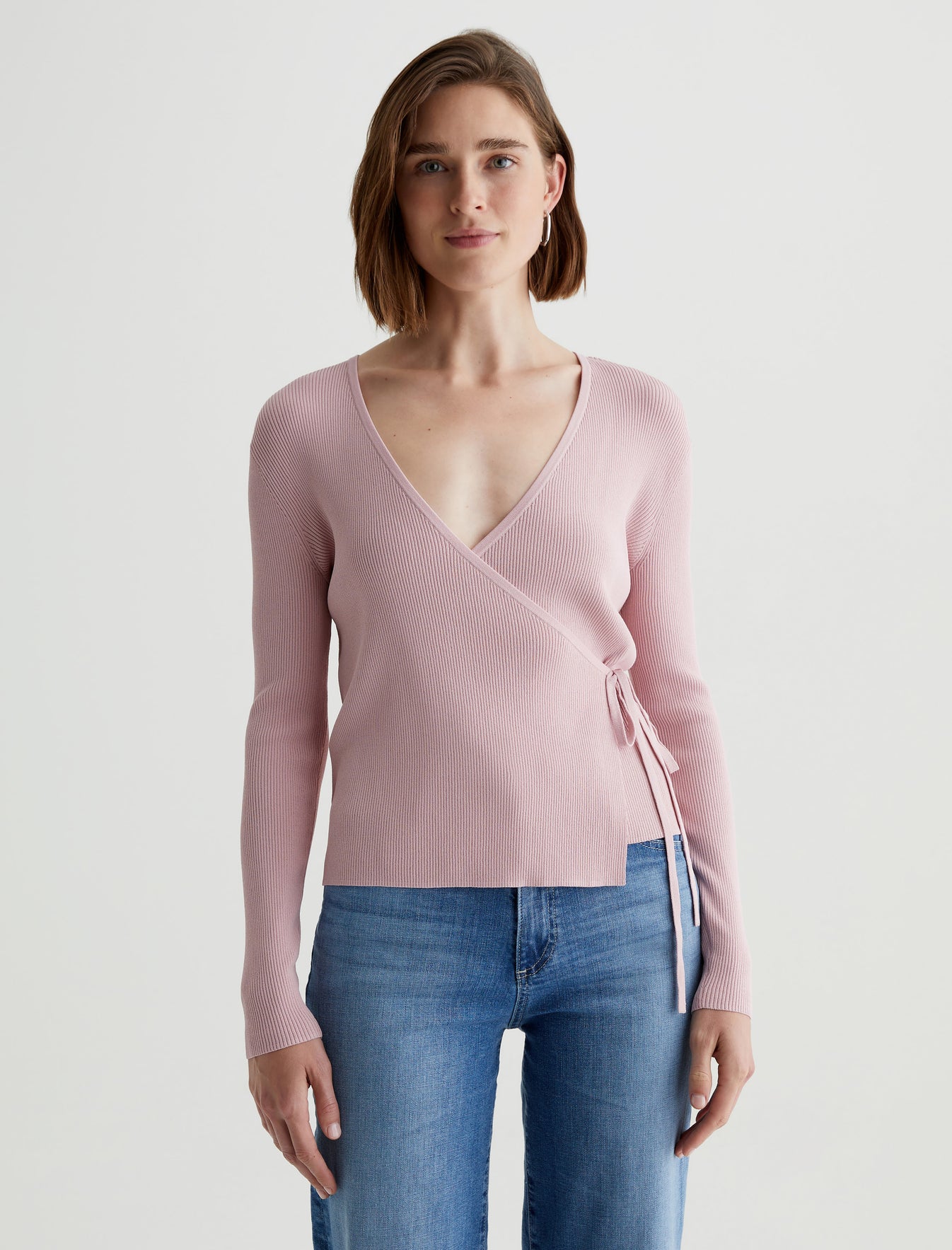 Yukiko Mauve Mist Classic Wrap Sweater Women Top Photo 1