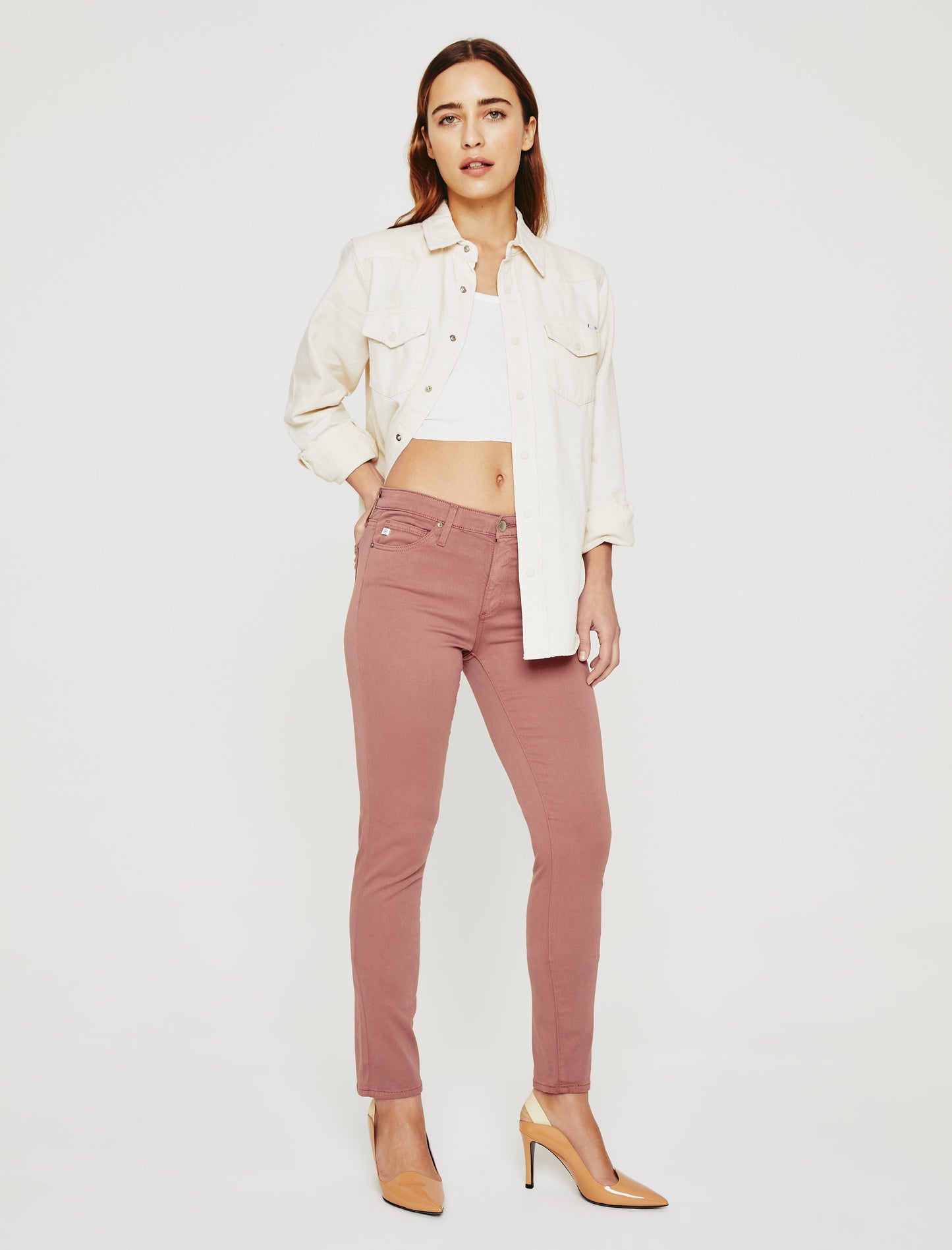 Prima Pink Denim Slim Ankle Jean