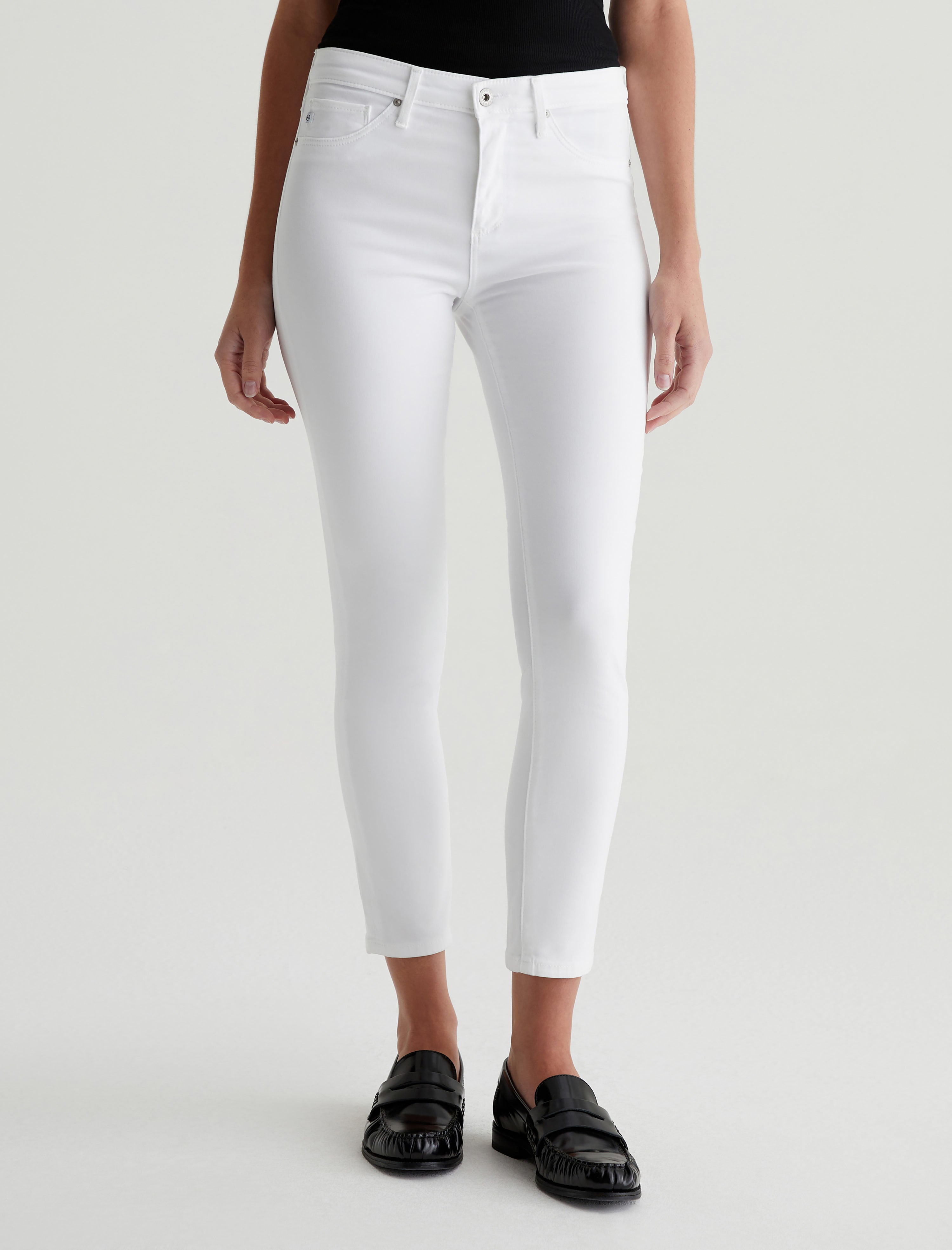 Ag white cropped hot sale jeans