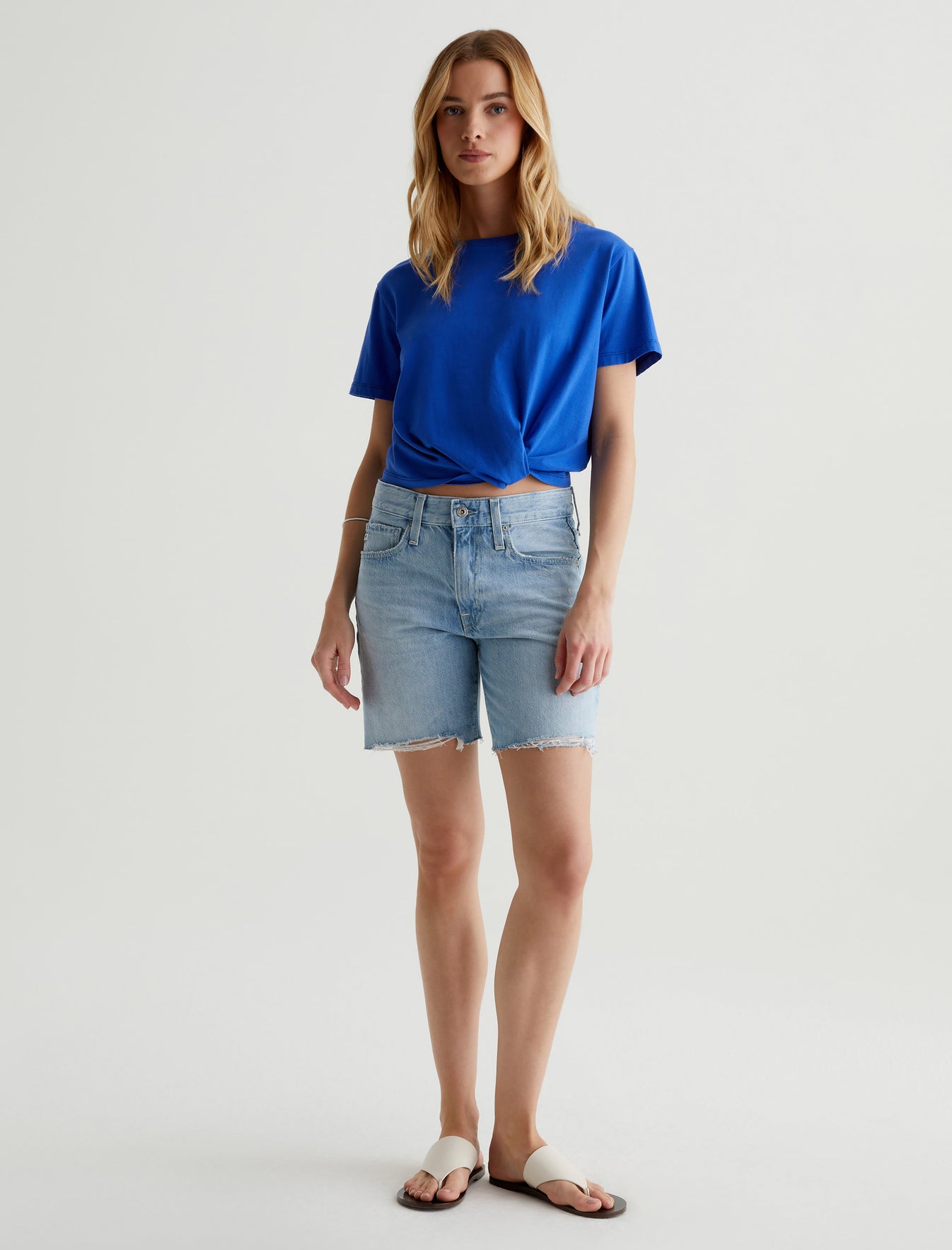 Ciara Tee Electric Blue Tucked T-Shirt Women Top Photo 4