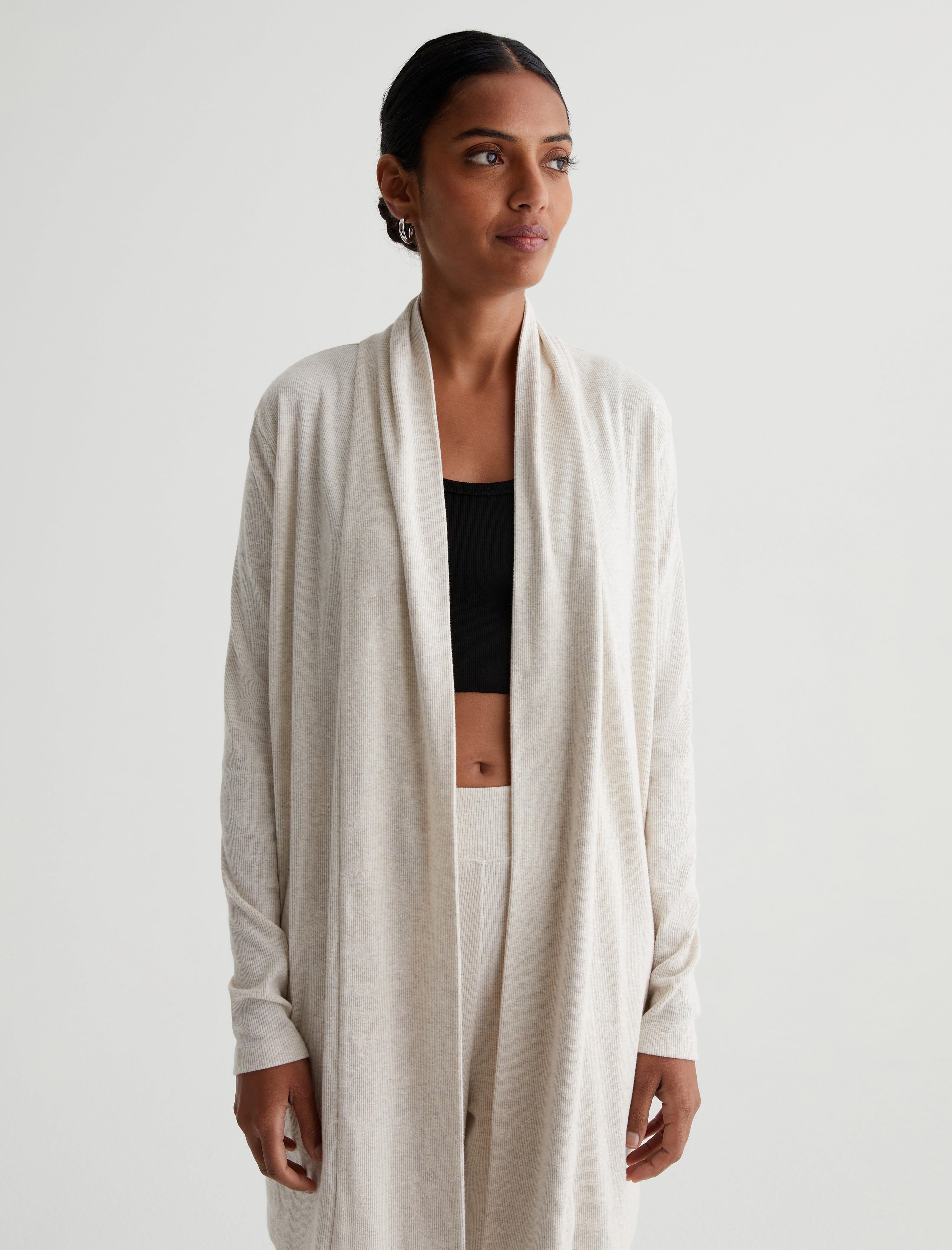 White 2024 ribbed cardigan