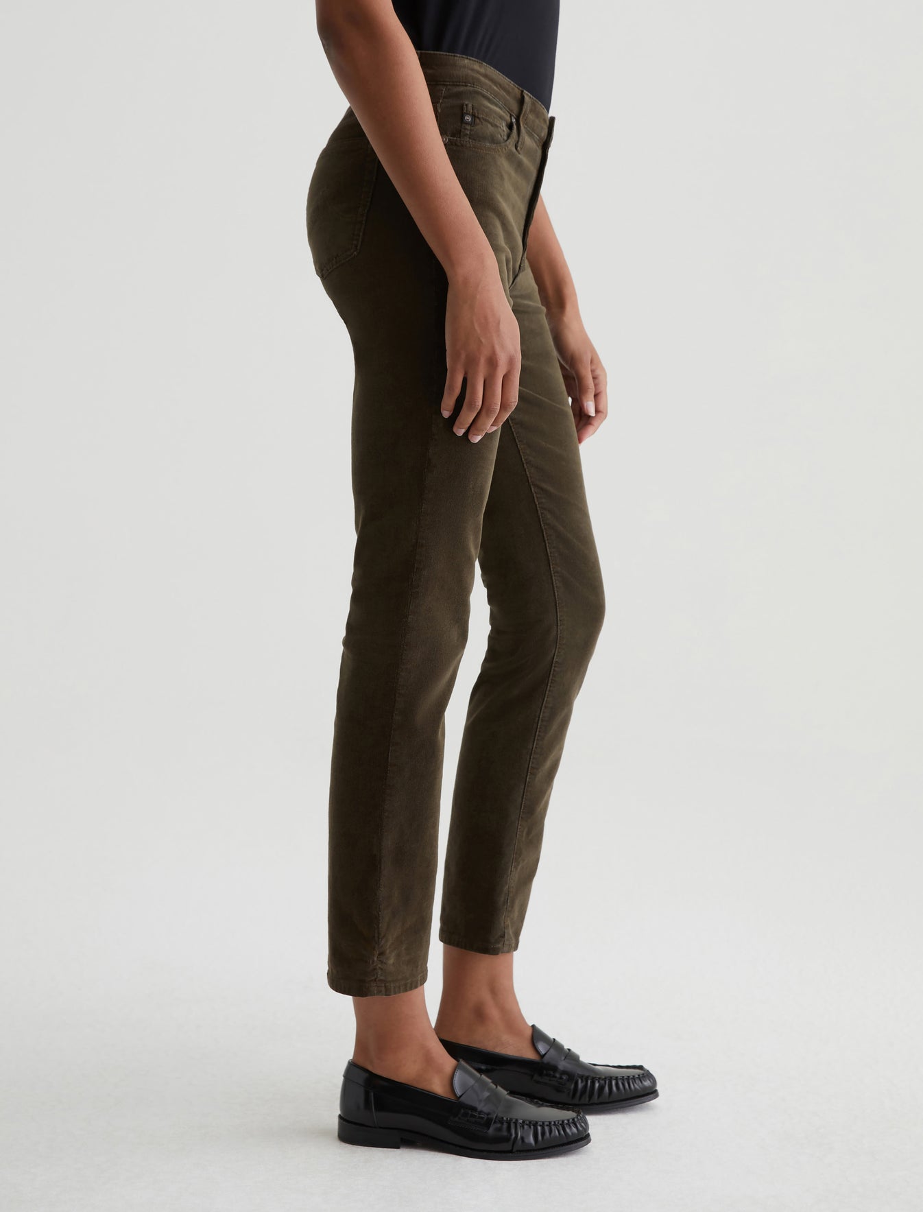 Mari Rich Umber Corduroy High-Rise Slim Straight Women Bottom Photo 4