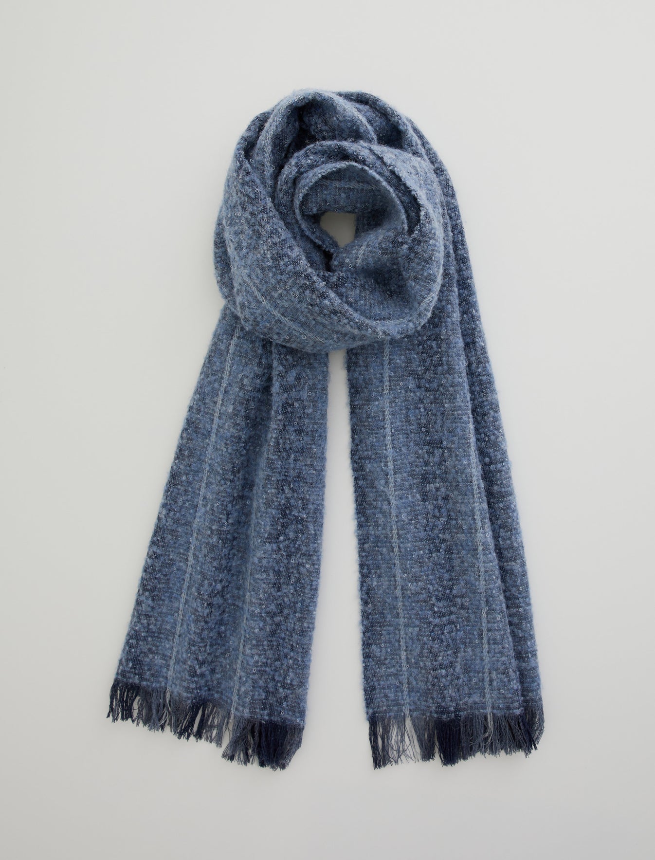 at AG Official Store Jeans Wool Accessory Scarf Indigo Arden Stripe