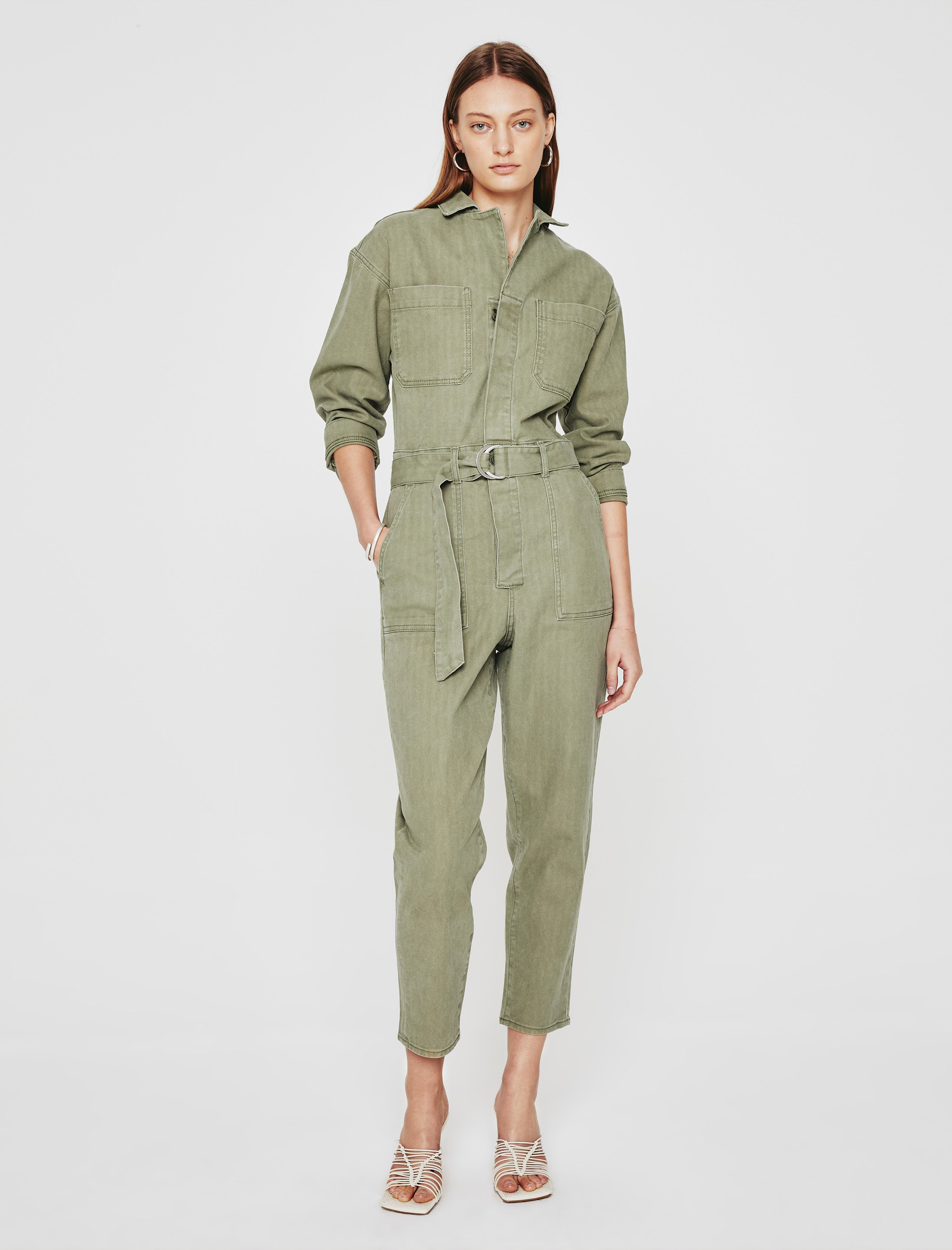 Womens Ryleigh Jumpsuit Sulfur Cavalry Sage at AG Jeans Official Store