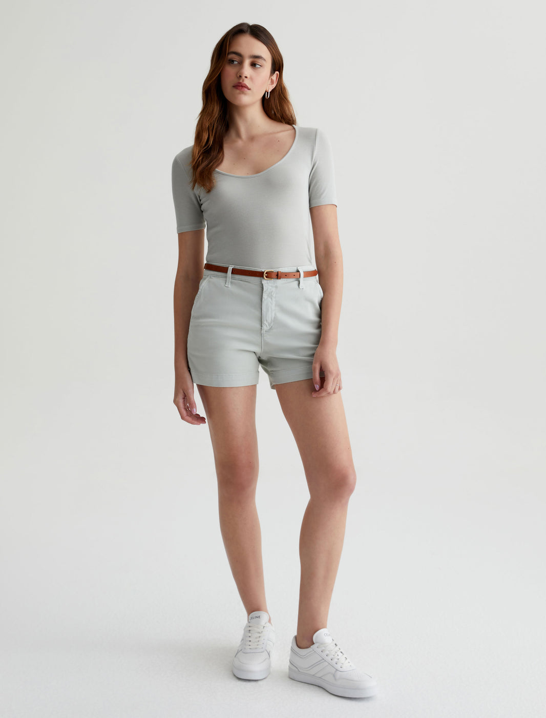 Hailey Mid Rise Tulip Hem Cut Off Shorts LD23