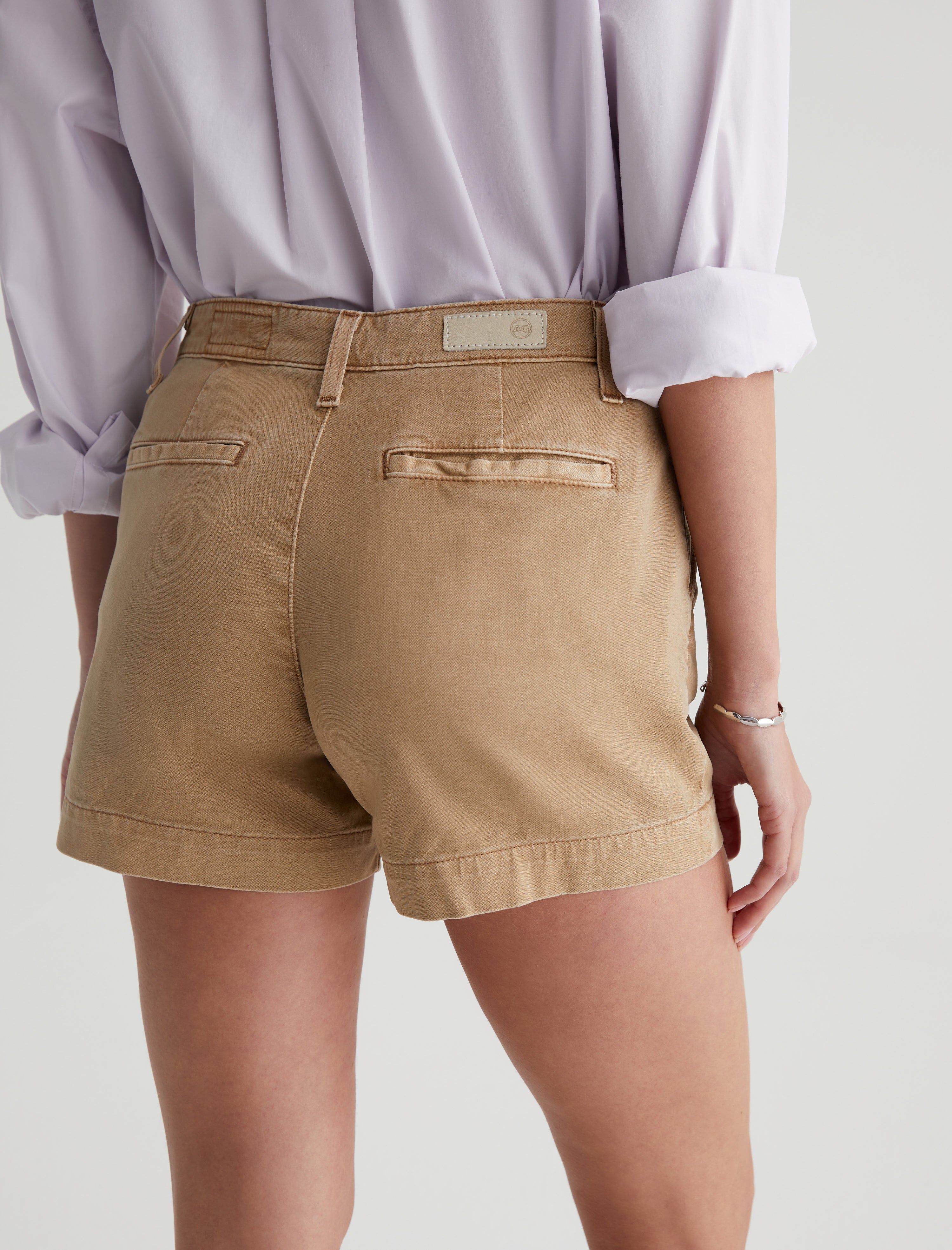 Khaki shorts women best sale