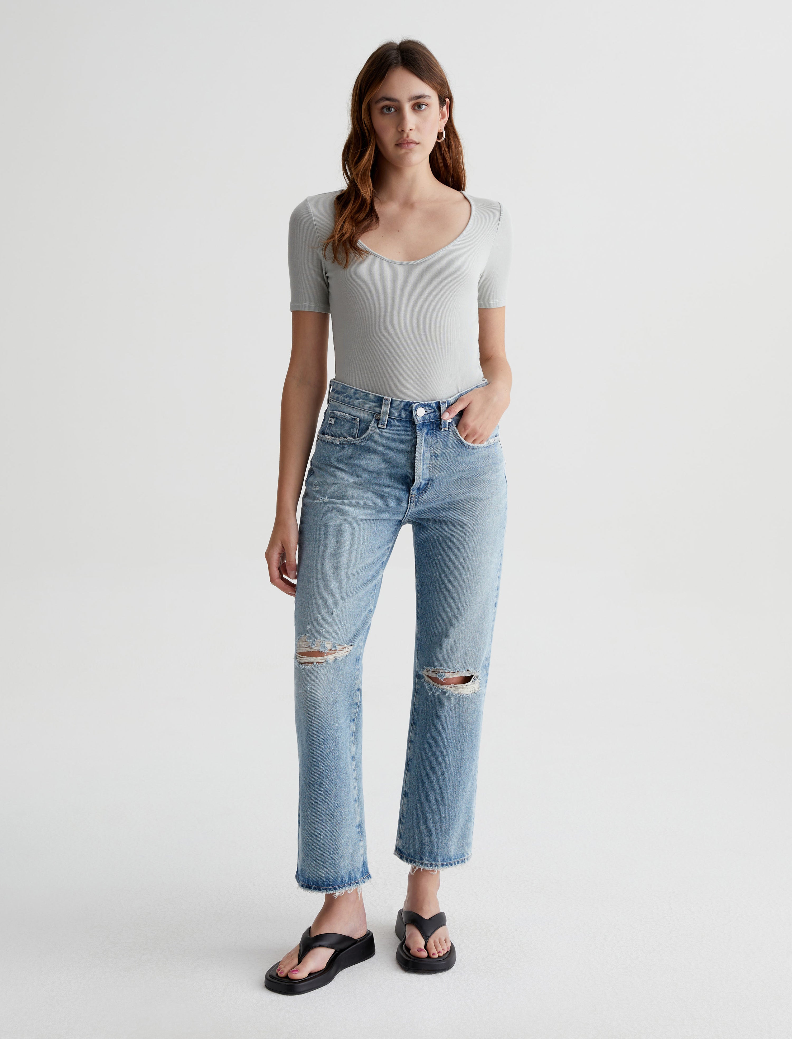 Womens Kinsley Idyllic Destructed at AG Jeans Official Store