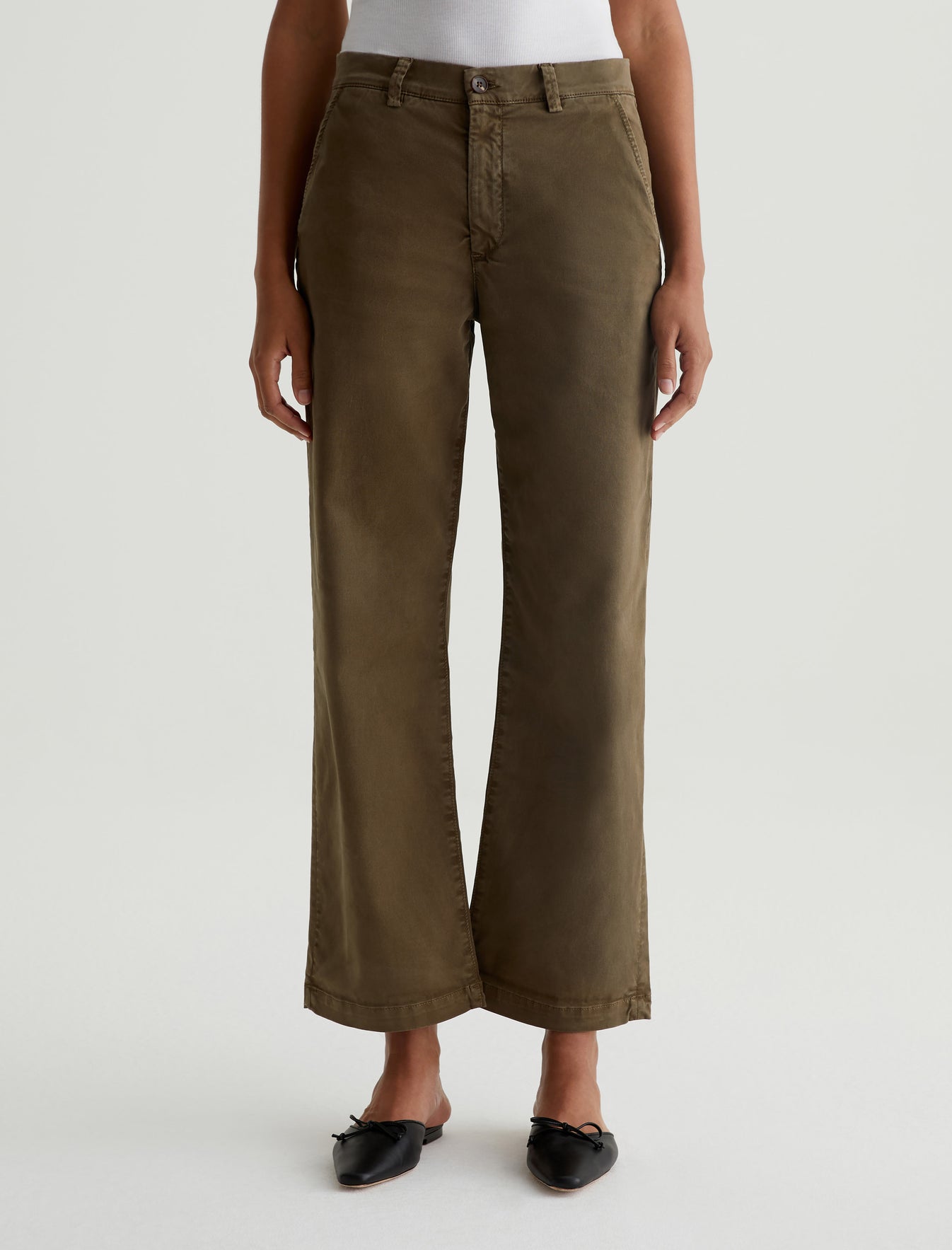 Caden Straight Sulfur Oak Brown Tailored Trouser Women Bottom Photo 2