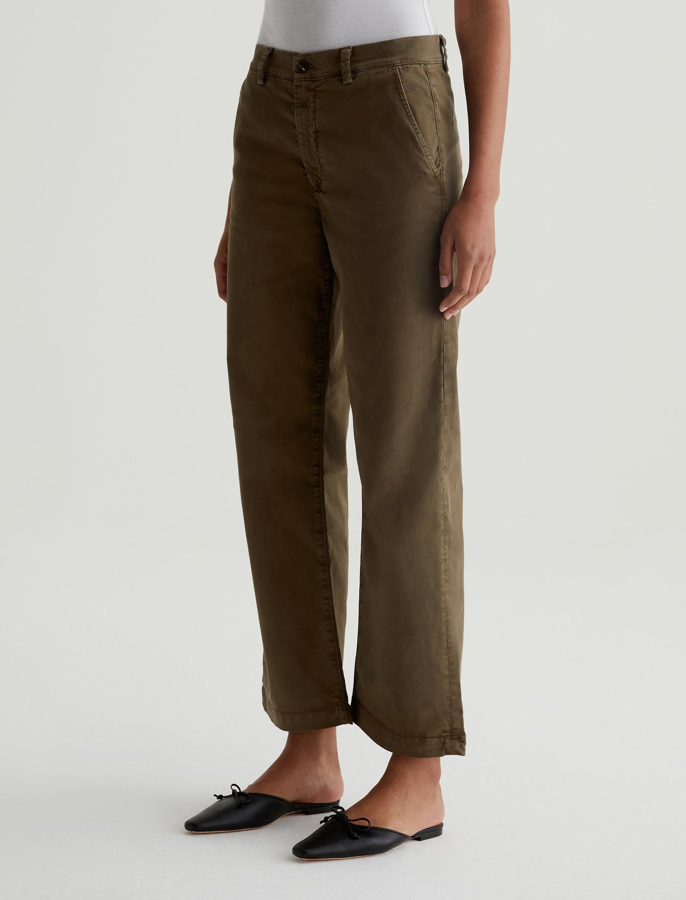 Caden Straight Sulfur Oak Brown Tailored Trouser Women Bottom Photo 4