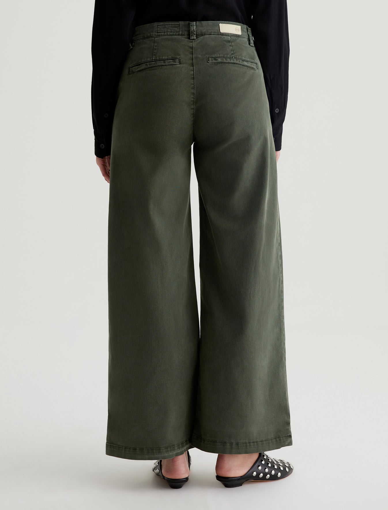 Caden Wide Leg Sulfur Dark Thyme Tailored Trouser Women Bottom Photo 7