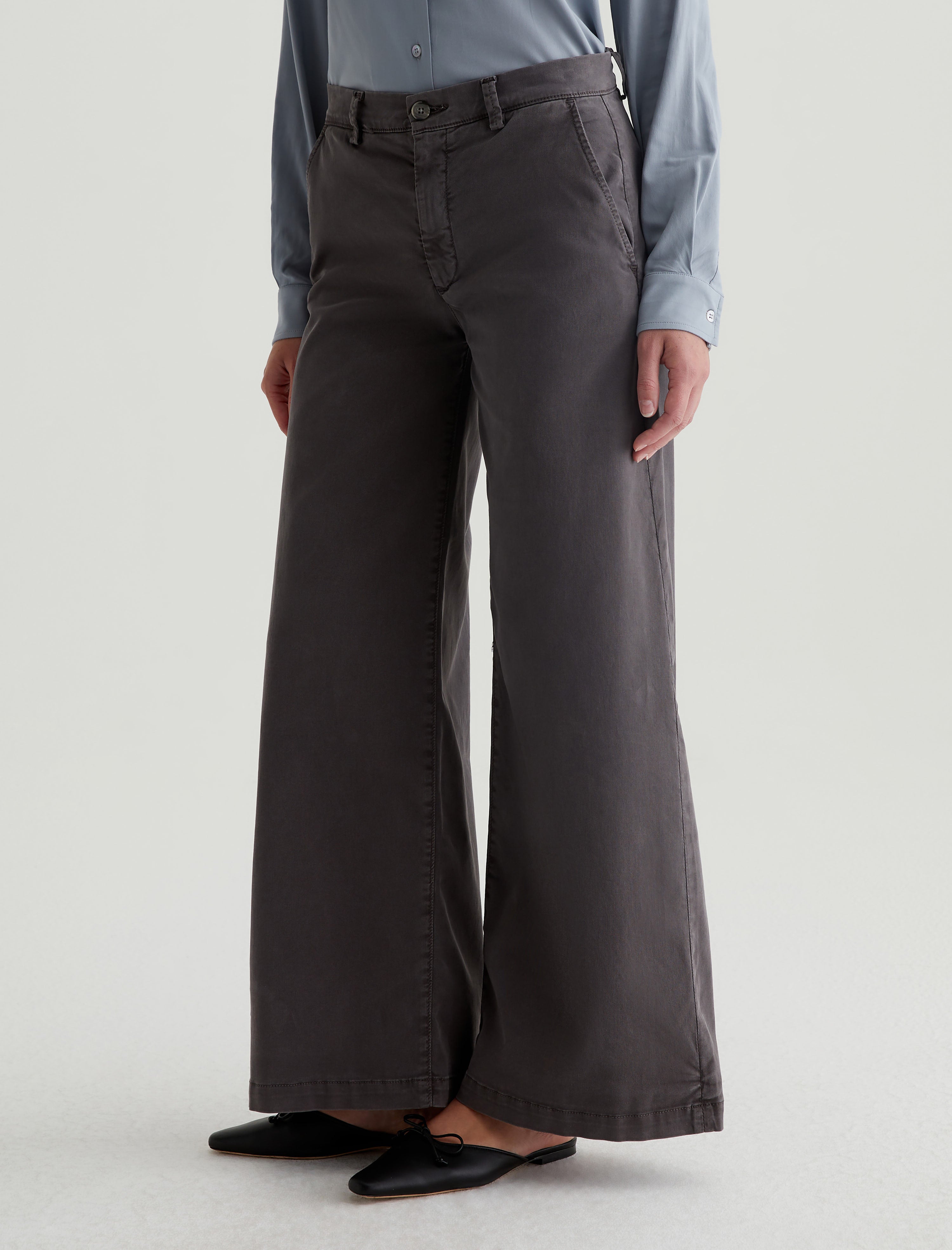 Caden Wide Leg Sulfur Misty Grey Tailored Trouser Women Bottom Photo 5