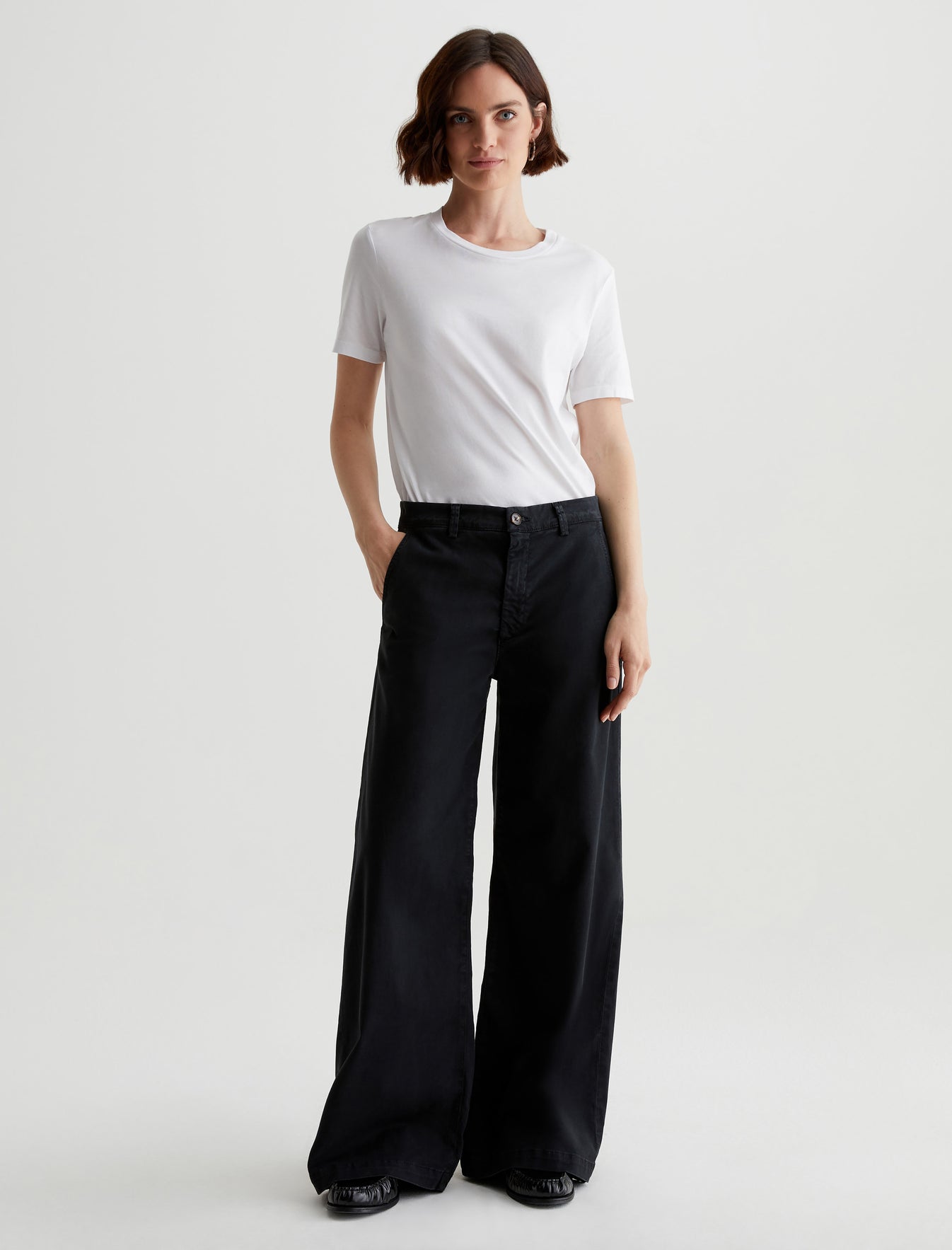 Caden Wide Leg Sulfur Black Tailored Trouser Women Bottom Photo 1