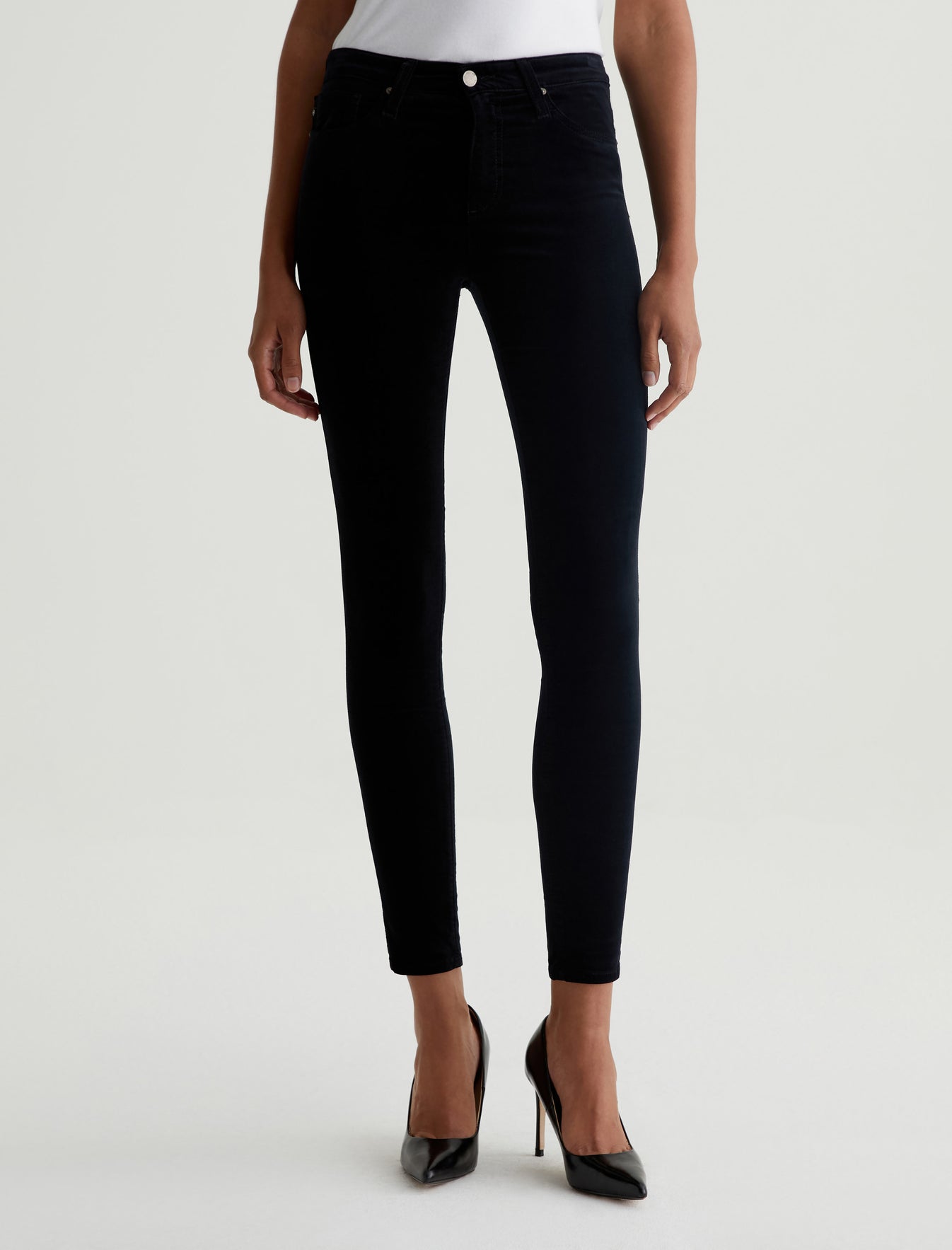 Farrah Super Black Velvet High-Rise Skinny Women Bottom Photo 2