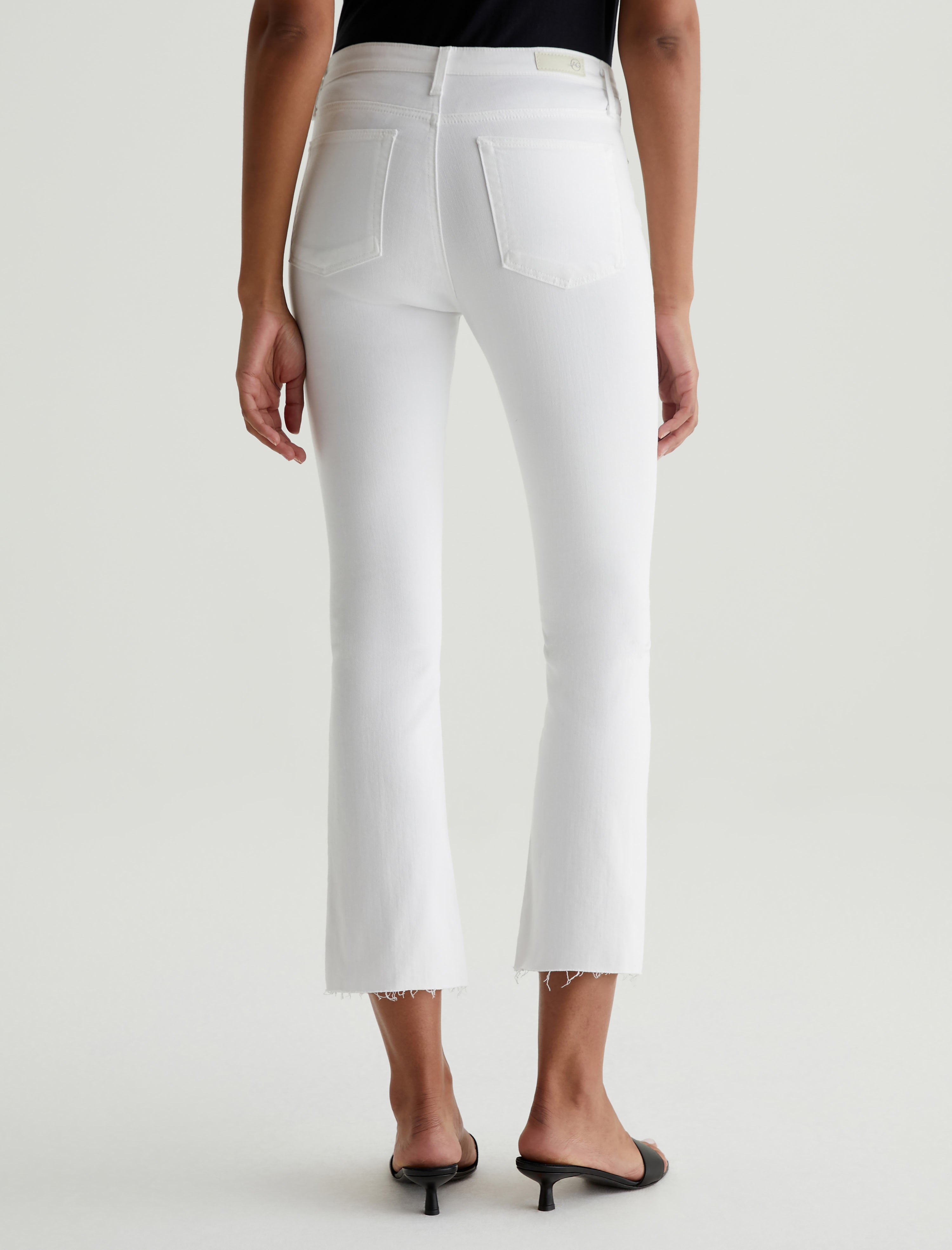 Jodi Crop White High Rise Flare Crop Women Bottom Photo 7