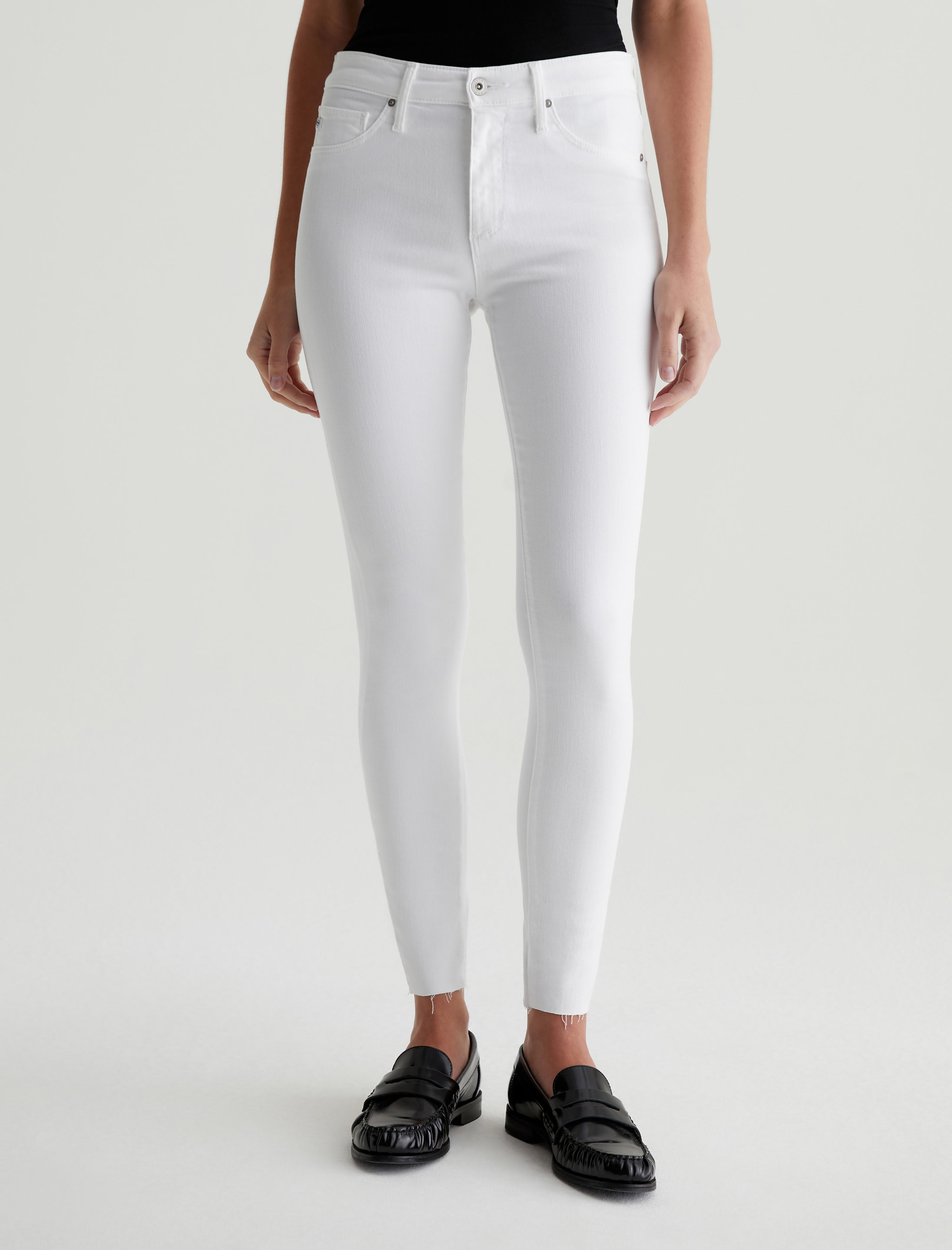 Farrah Skinny Ankle White Mid-Rise Skinny Ankle Women Bottom Photo 2