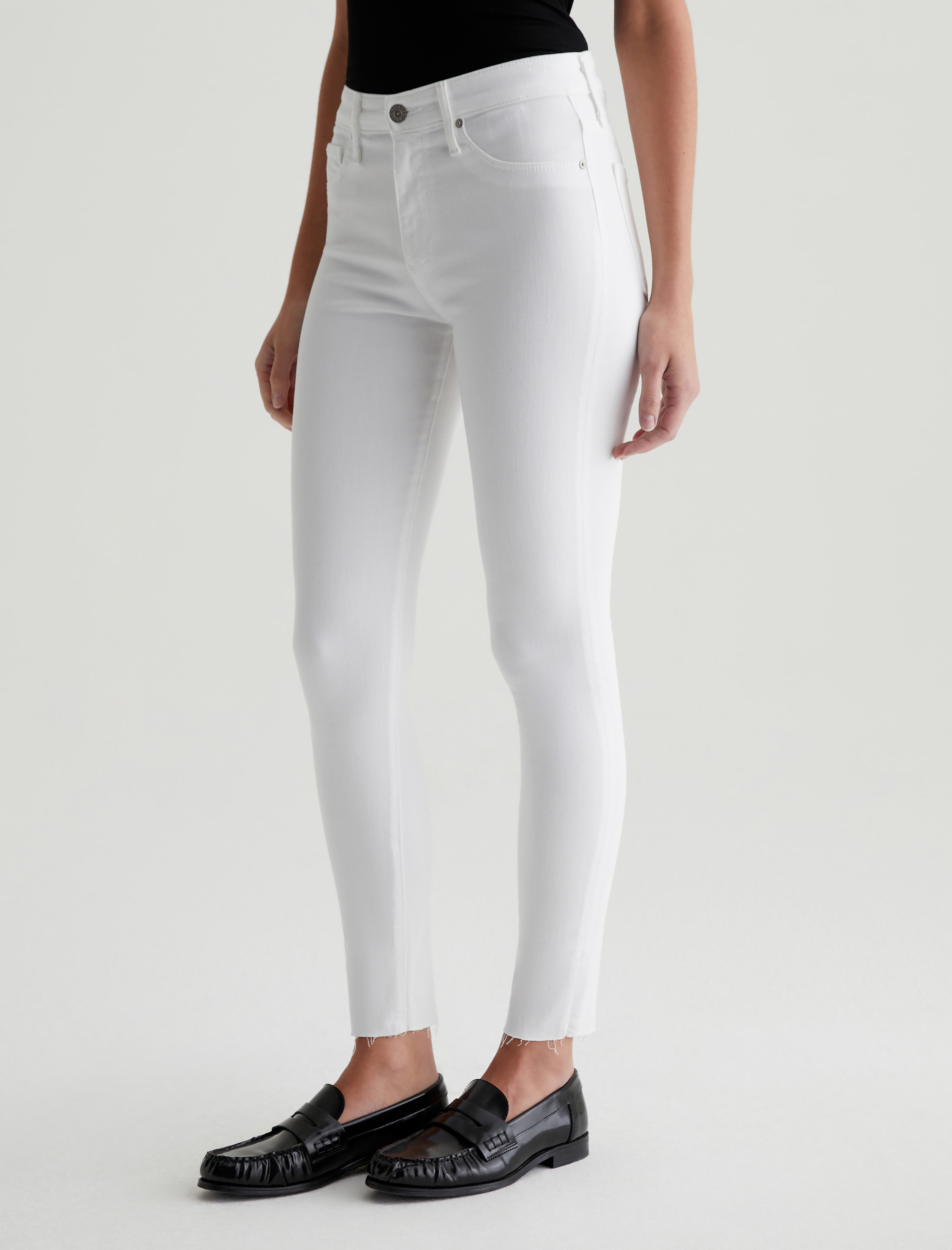 Farrah Skinny Ankle White Mid-Rise Skinny Ankle Women Bottom Photo 4