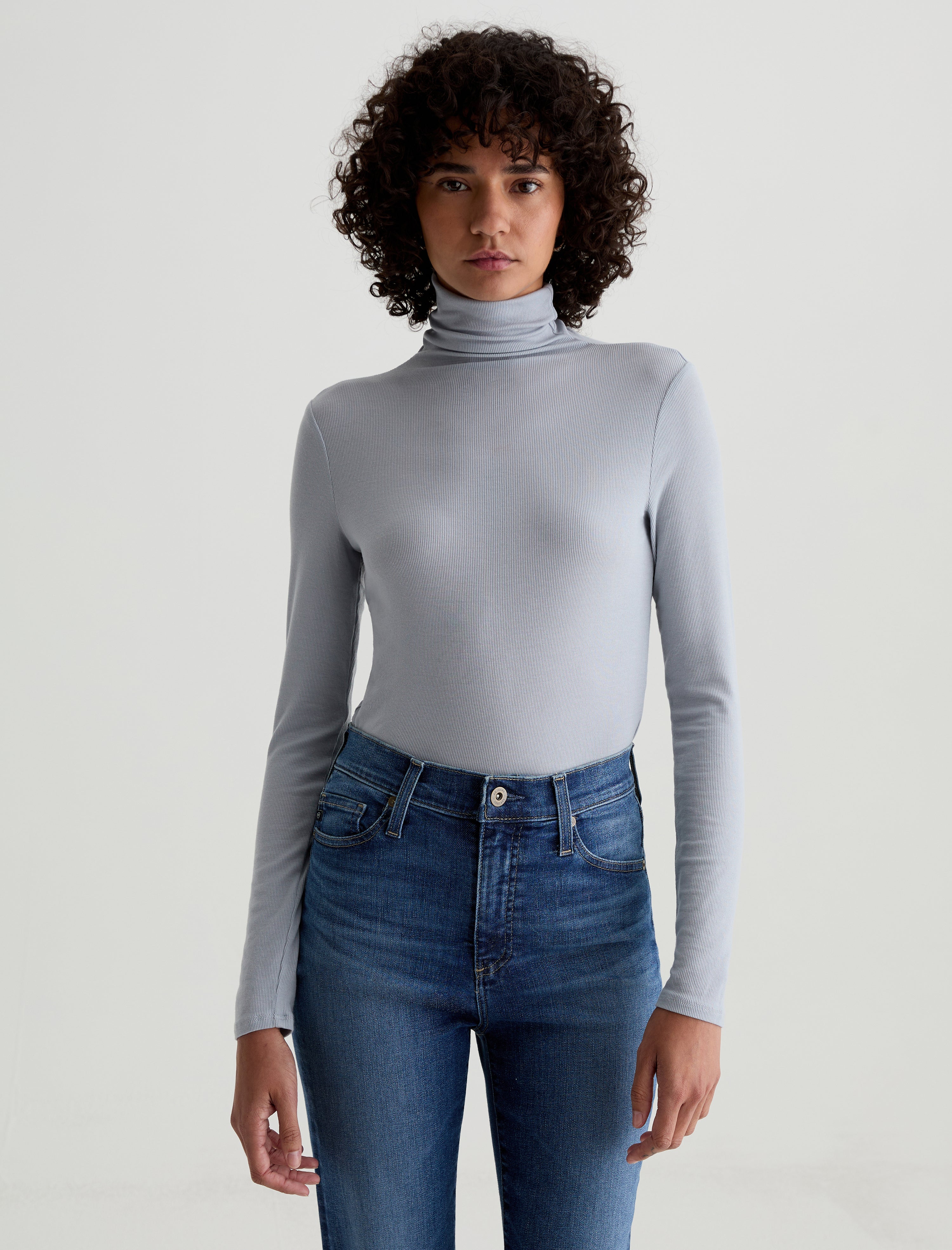 Chels Turtleneck White Sands Slim Turtleneck Women Top Photo 1