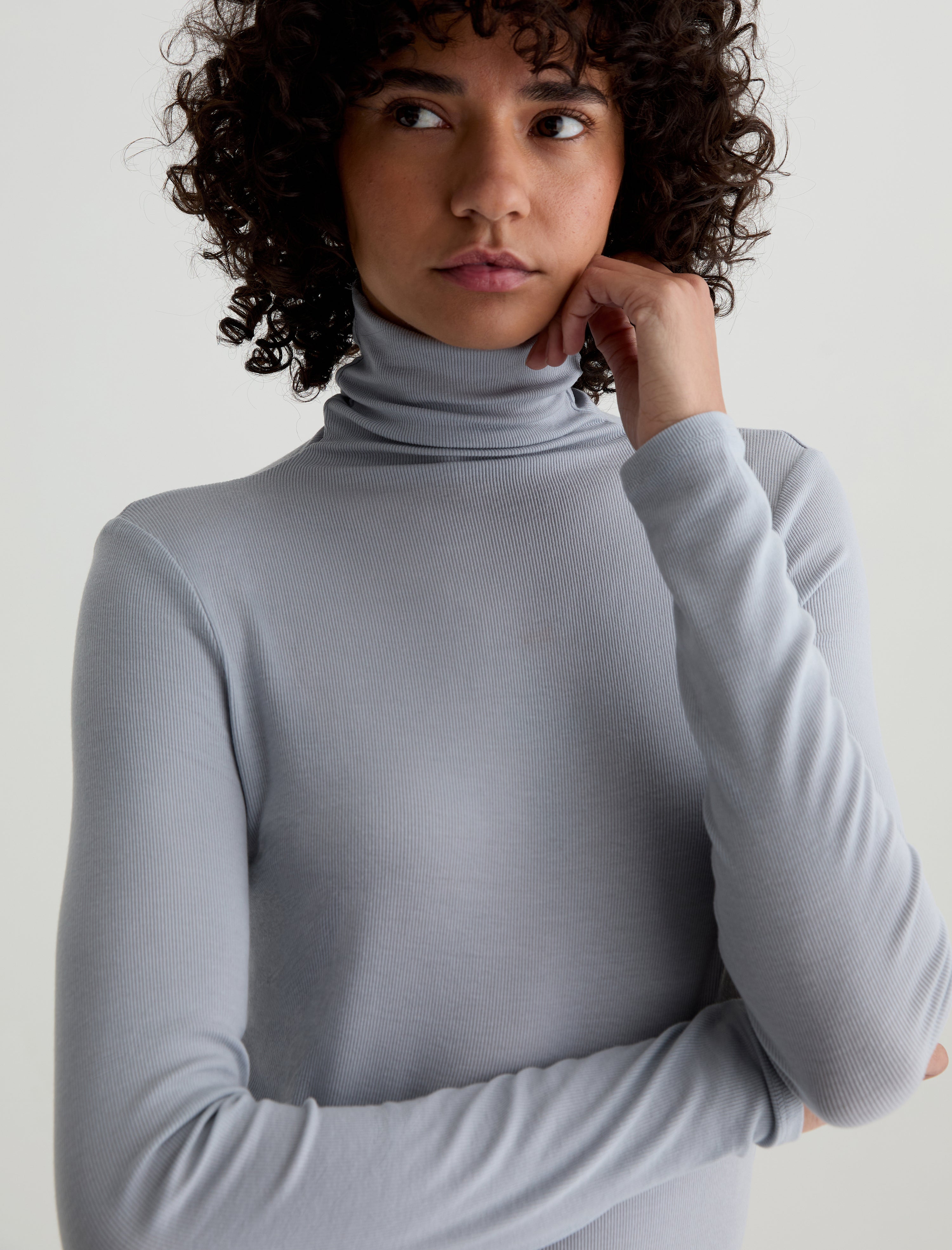 Chels Turtleneck White Sands Slim Turtleneck Women Top Photo 2