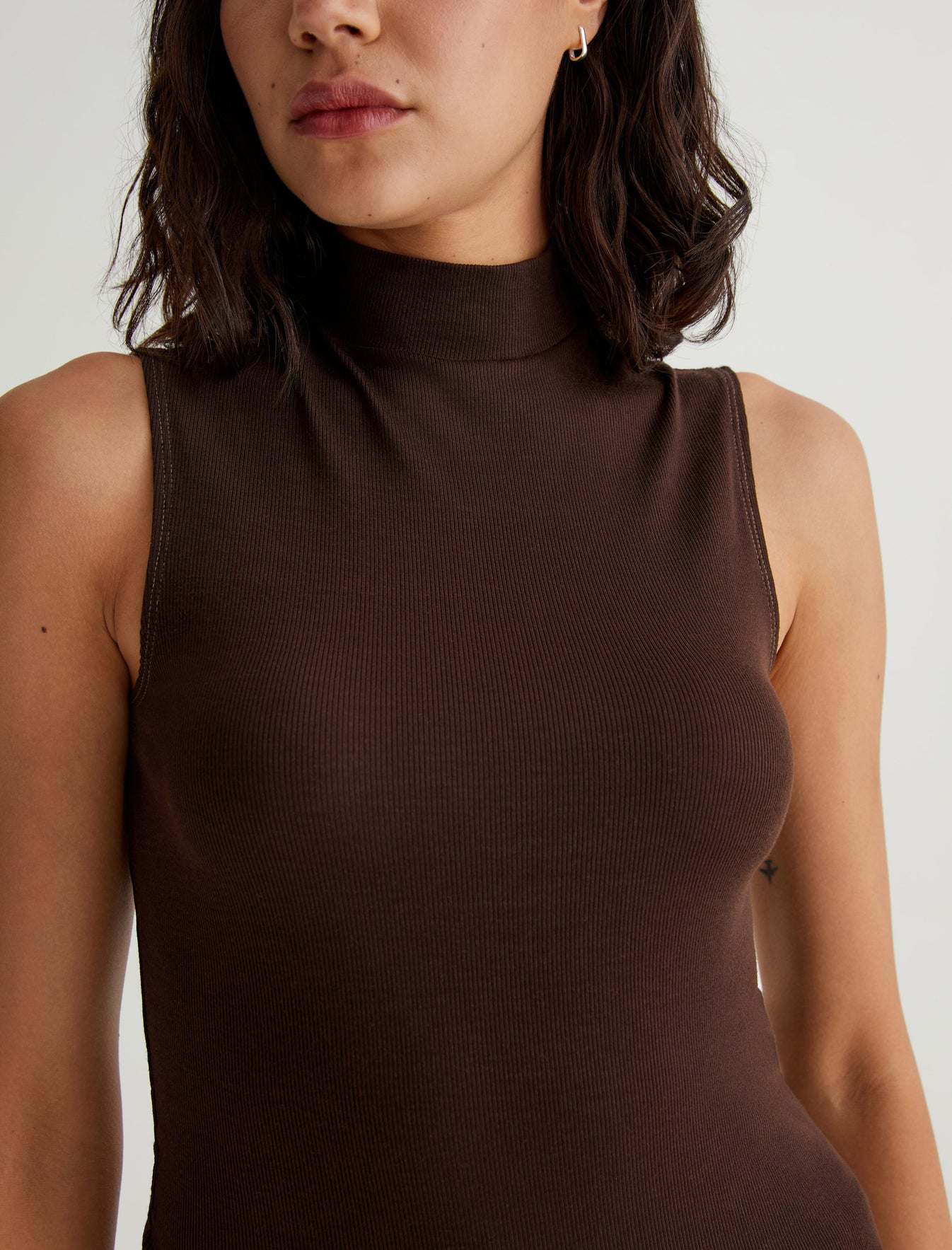 Womens Edie Sleeveless Turtleneck Jeans Bitter AG at Chocolate Store Official