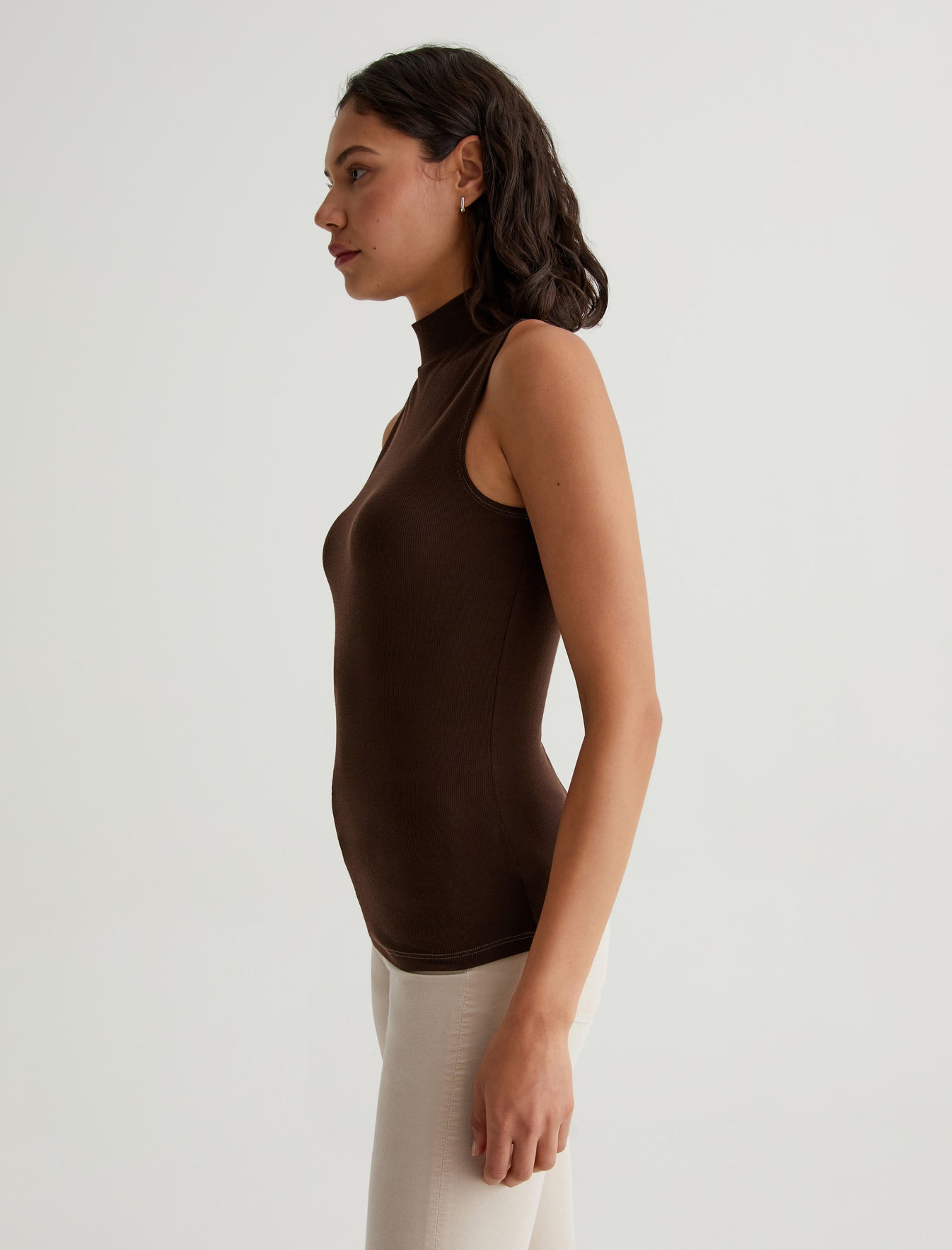 at Bitter Store Sleeveless AG Womens Chocolate Jeans Official Turtleneck Edie