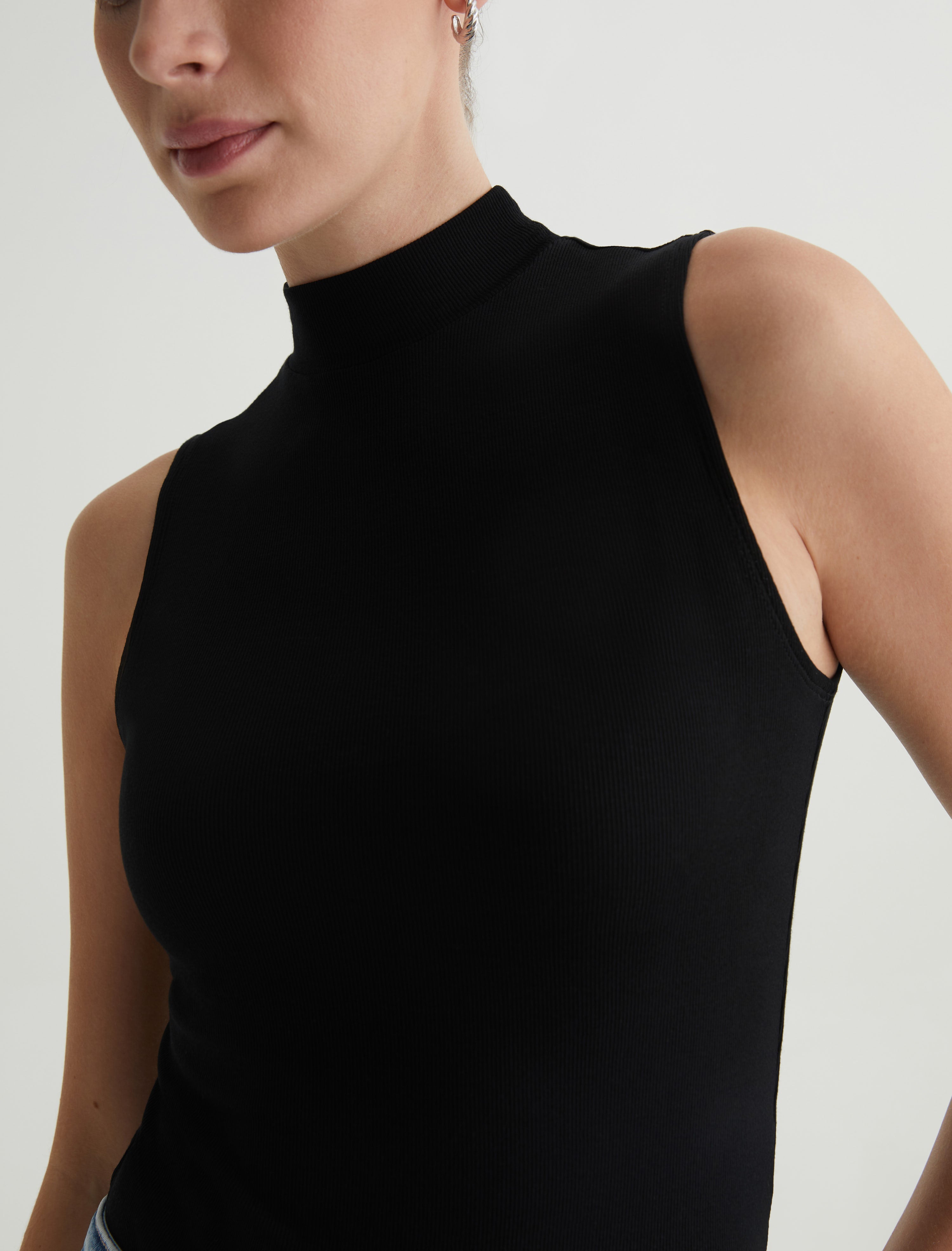 Womens Edie Sleeveless Turtleneck True Black at AG Jeans Official