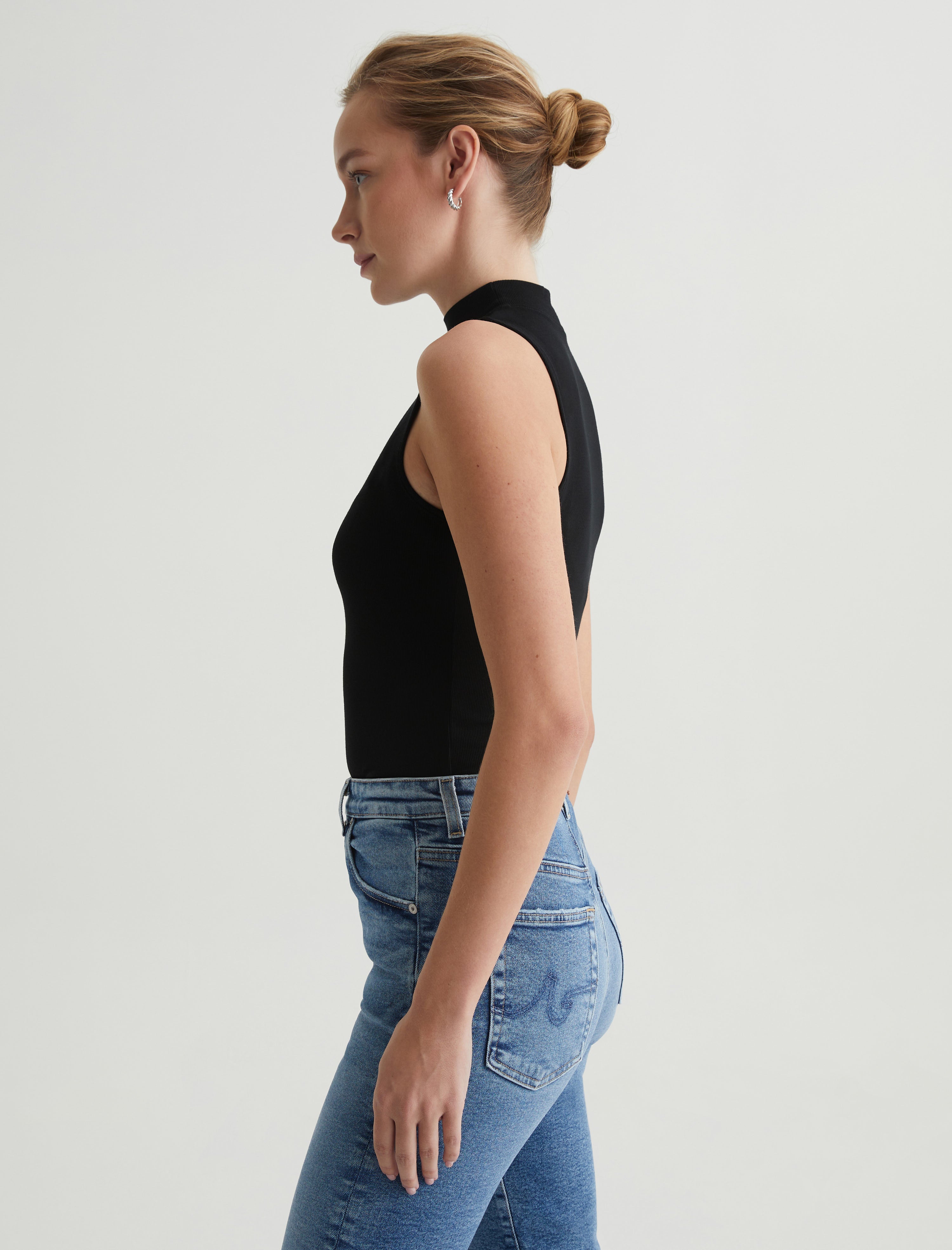 Womens Edie Sleeveless Turtleneck Wild Mushroom at AG Jeans