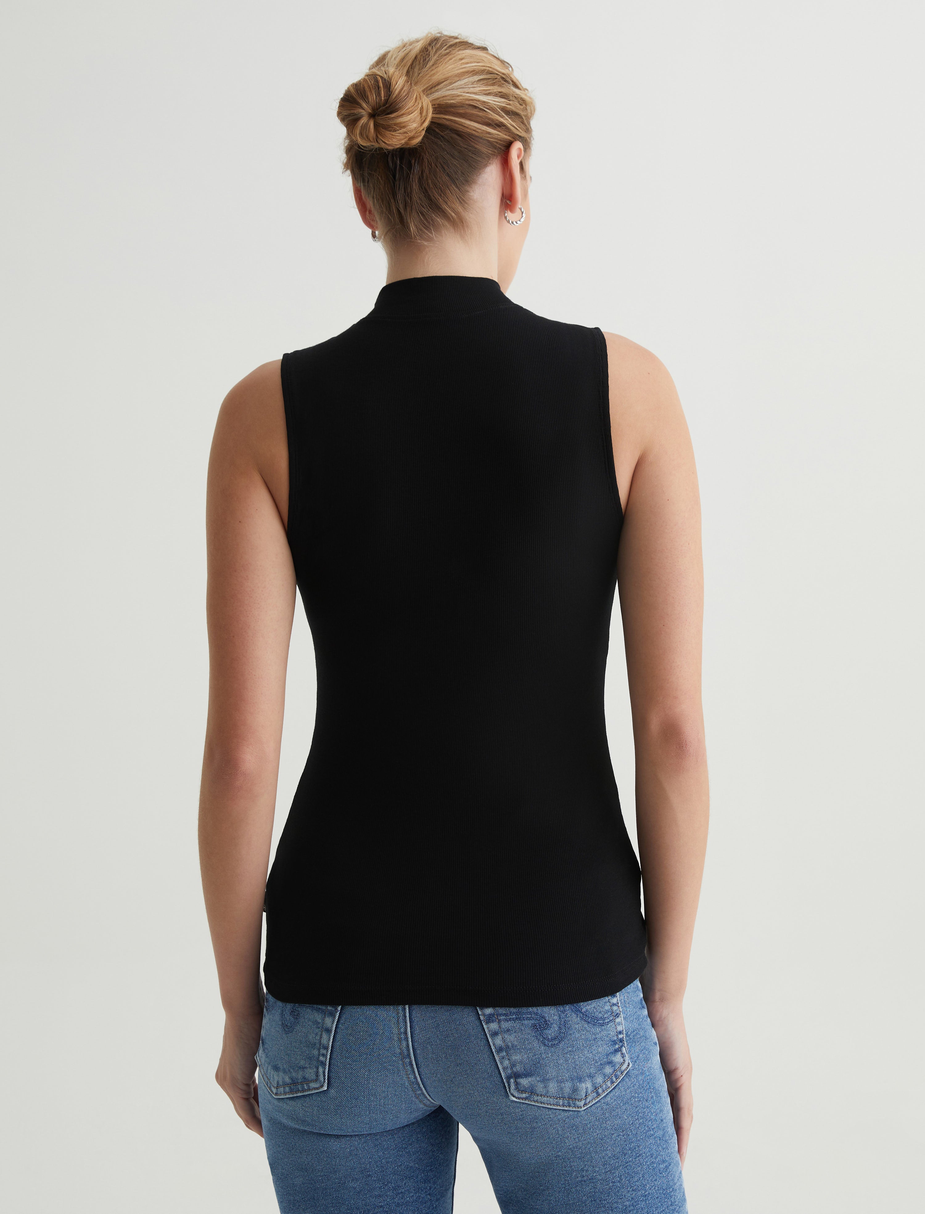 Womens Edie Sleeveless Turtleneck True Black at AG Jeans Official