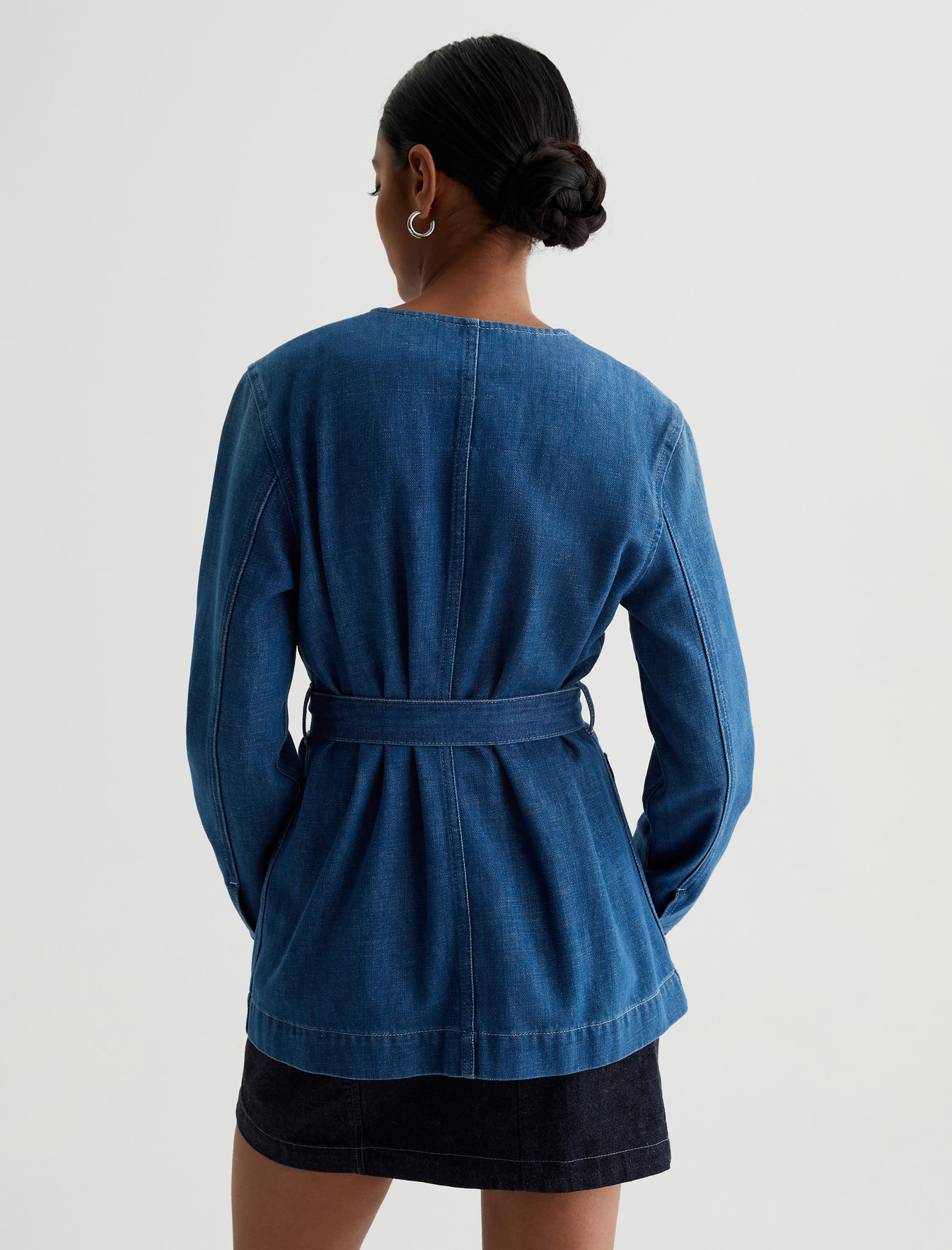 Tamlyn Obelisk Collarless Wrap Jacket Photo 6