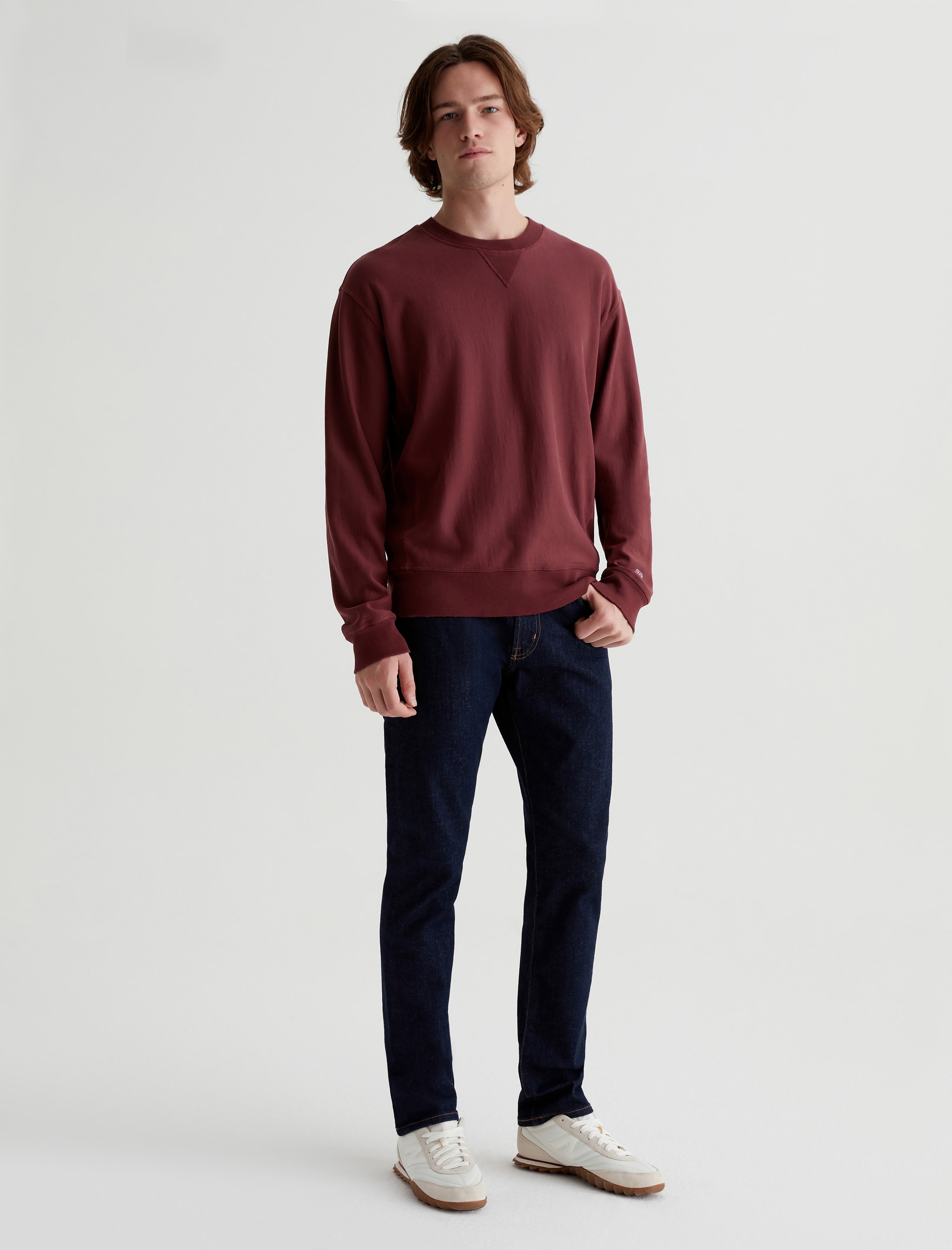 Men's regular sweatshirt jacket with side pocket and logo print, brown –  CROSS JEANS
